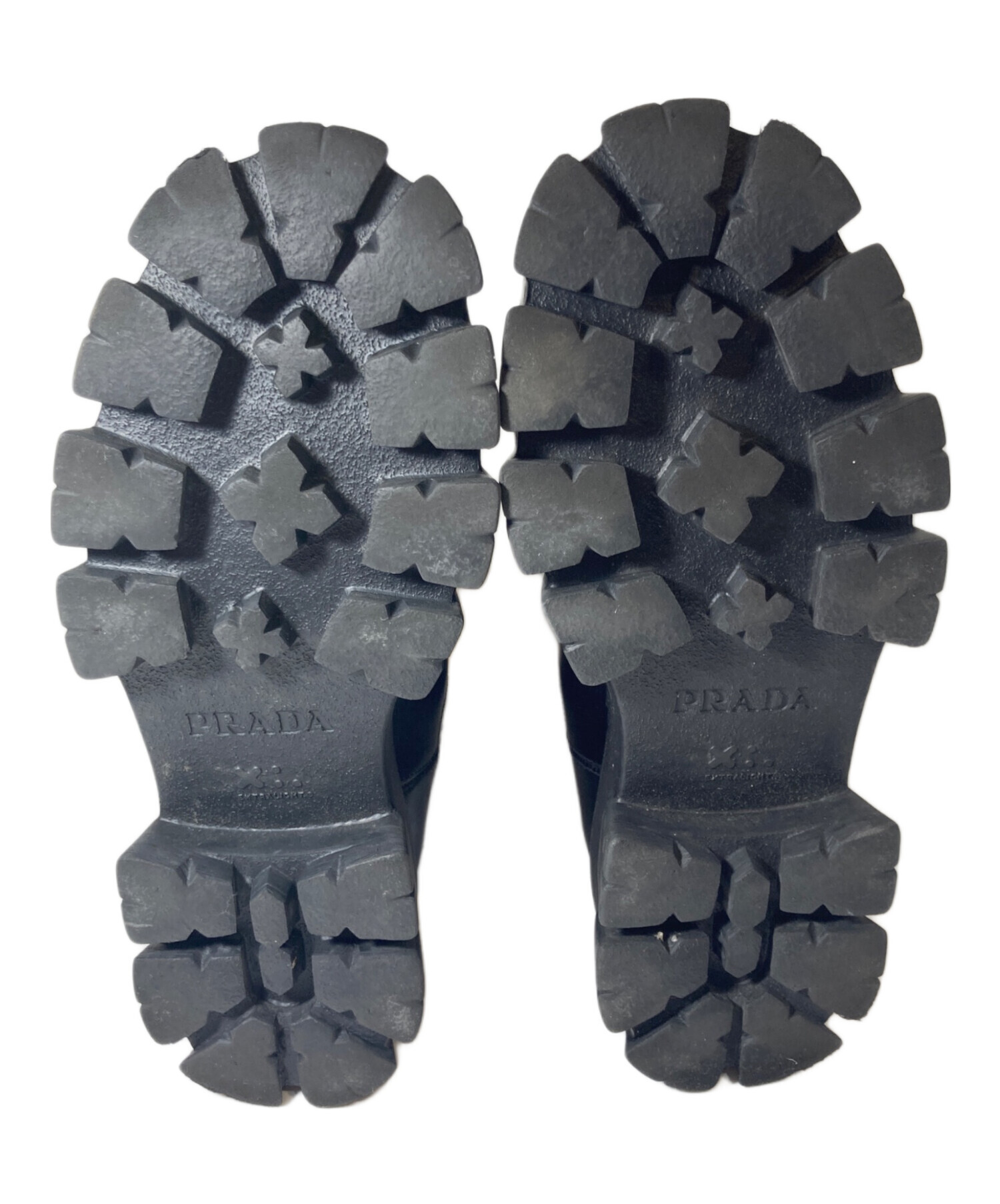 中古・古着通販】PRADA (プラダ) モノリスチェルシーブーツ ブラック