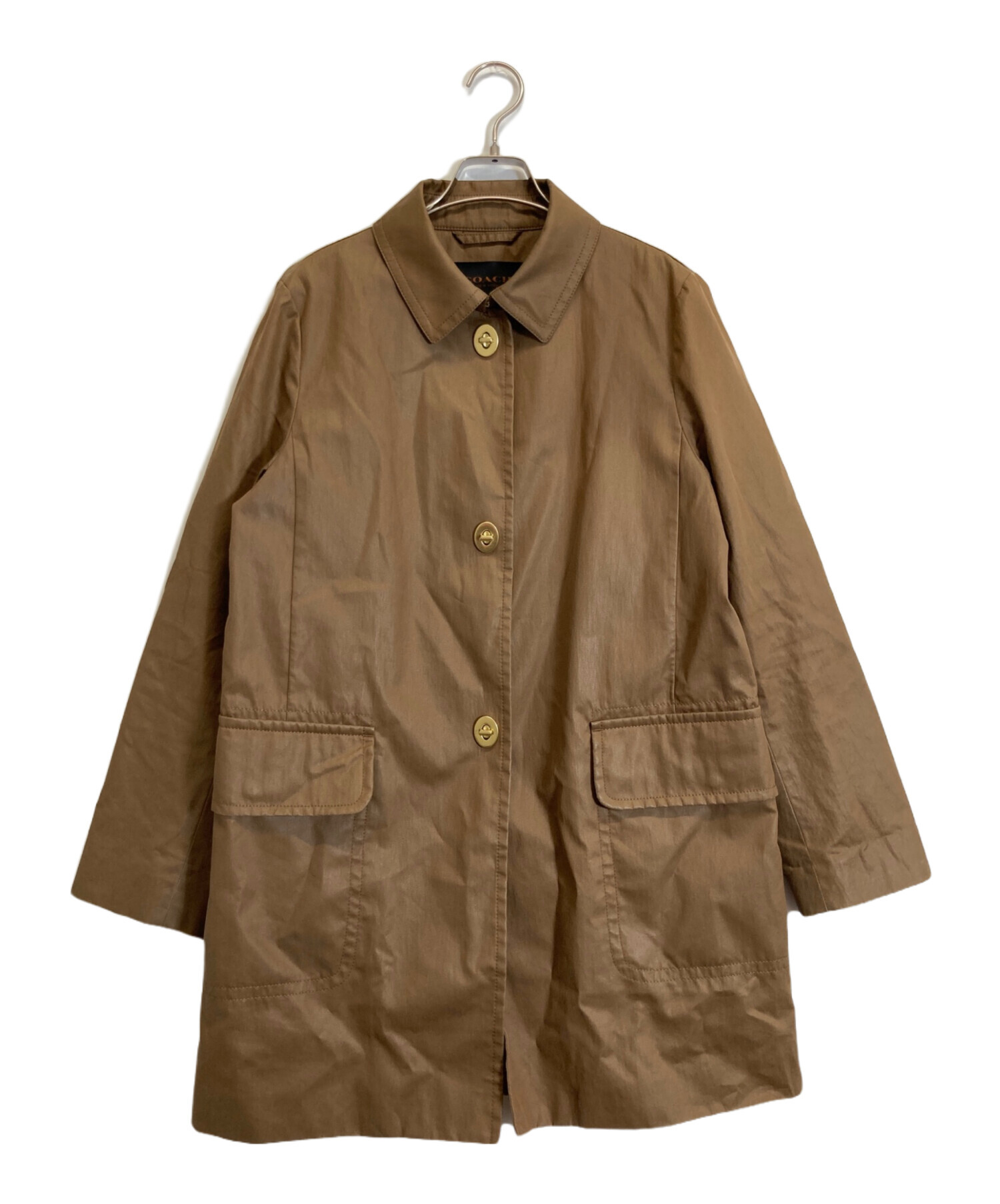 COACH ベージュ ターンロックステンカラーコート 中古・古着通販】COACH (コーチ) ターンロックステンカラーコート
