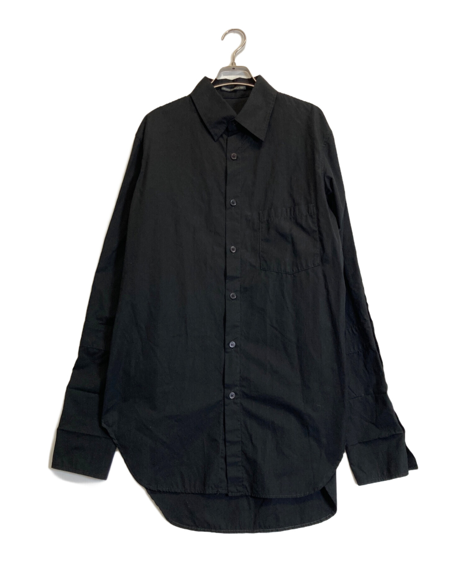 YohjiYamamoto +NOIR ブラック　シャツワンピース　サイズ1 中古・古着通販】YOHJI YAMAMOTO (ヨウジヤマモト) コットンプリーツ