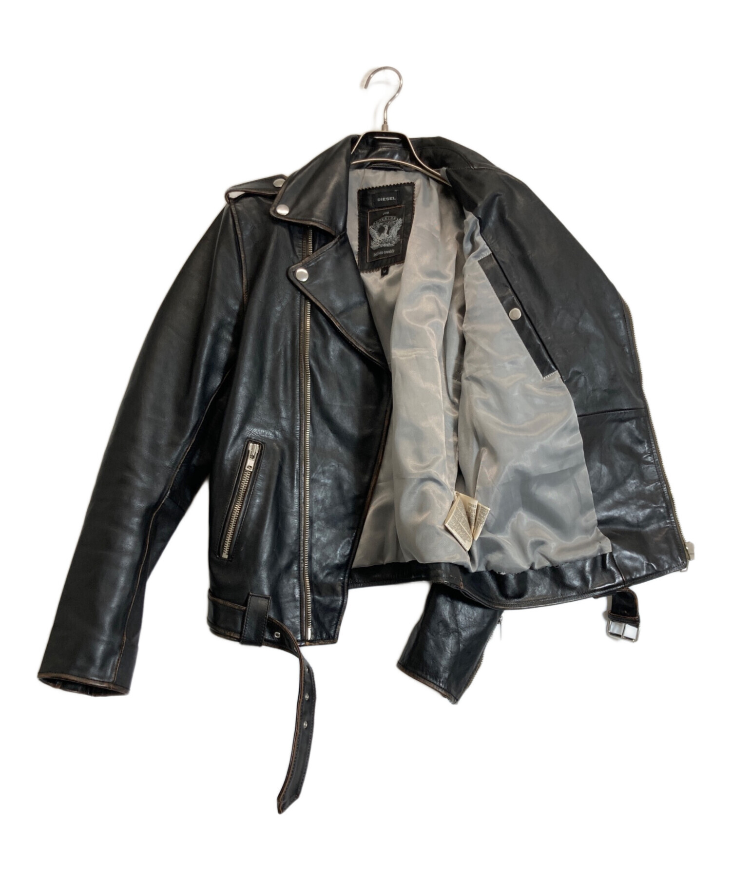 中古・古着通販】DIESEL (ディーゼル) カウレザーダブルライダース