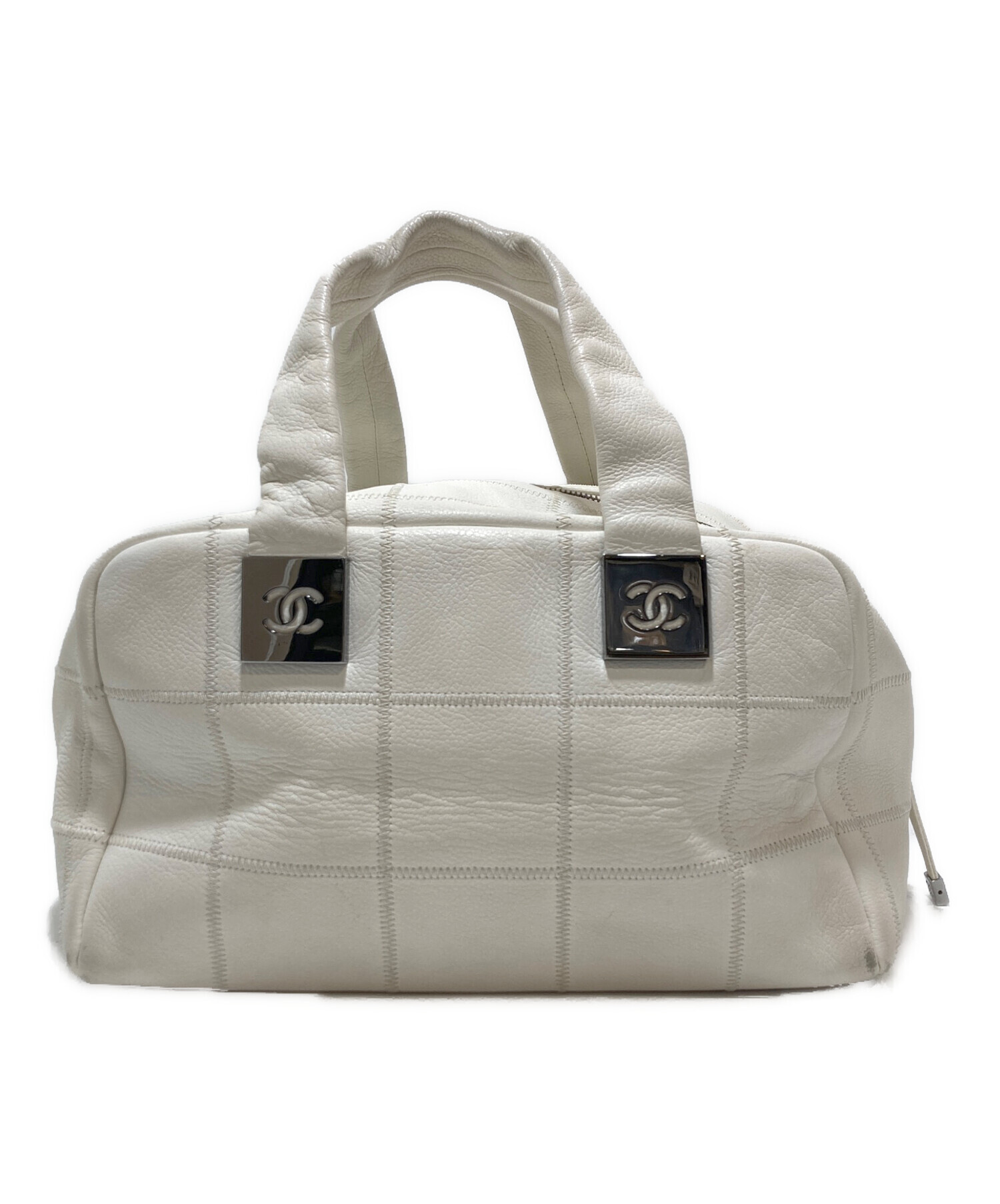中古・古着通販】CHANEL (シャネル) チョコバー ハンドバッグ ホワイト 