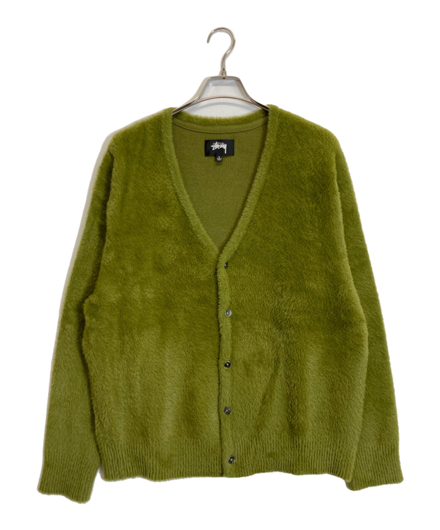 STUSSY モヘアカーディガン 中古・古着通販】stussy (ステューシー) モヘアカーディガン グリーン