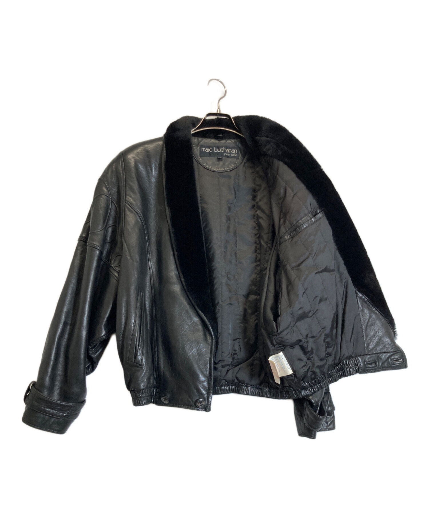★PELLE PELLEレザージャケット「MARC BUCHANAN」 38 黒 中古・古着通販】pelle pelle marcbuchanan (ペレ ペレ マーク