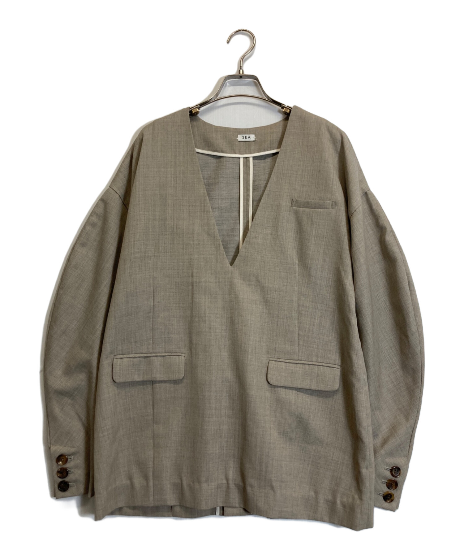 Sea NEW YORK シーニューヨーク ブラウス S グレー 【古着】【中古】【送料無料】 中古・古着通販】SEA (シー) ブラウス グレー サイズ:F｜ブランド