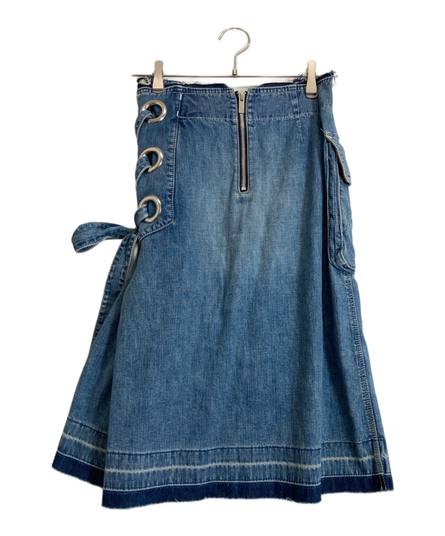 未使用タグ付 サカイ 2018年モデル ひざ丈スカート 0 デニム インディゴ 中古・古着通販】sacai (サカイ) デニムデザインスカート インディゴ