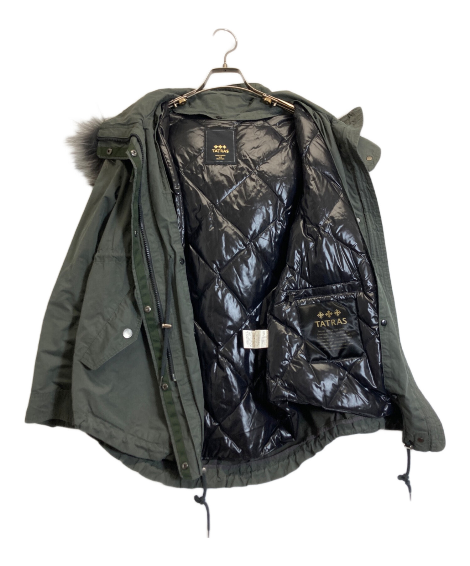 中古・古着通販】TATRAS (タトラス) ダウンファージャケット カーキ