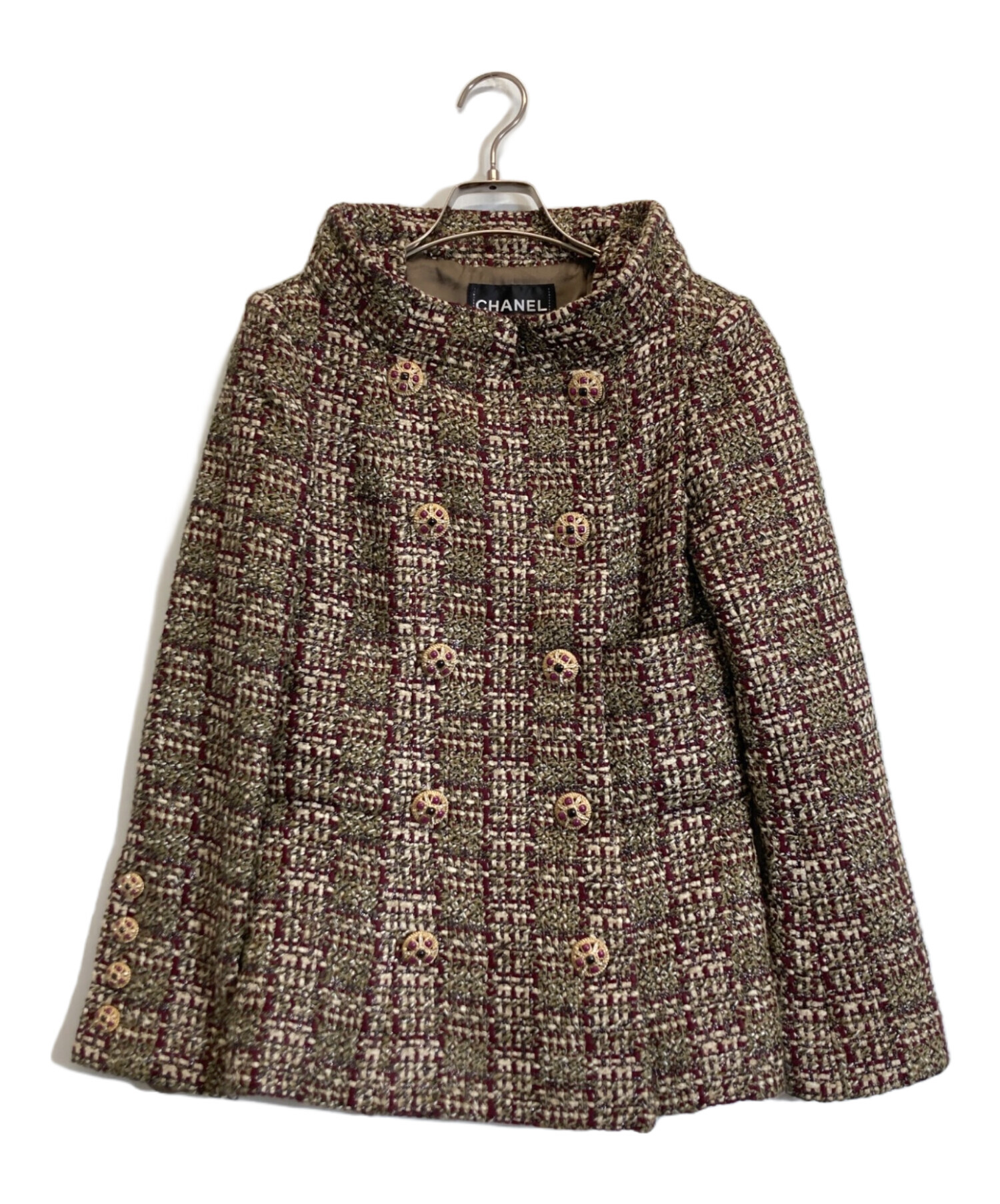 CHANEL ツイード　ジャケット　ブラウン ヴィンテージ　36 linton 中古・古着通販】CHANEL (シャネル) ツイードジャケット ブラウン