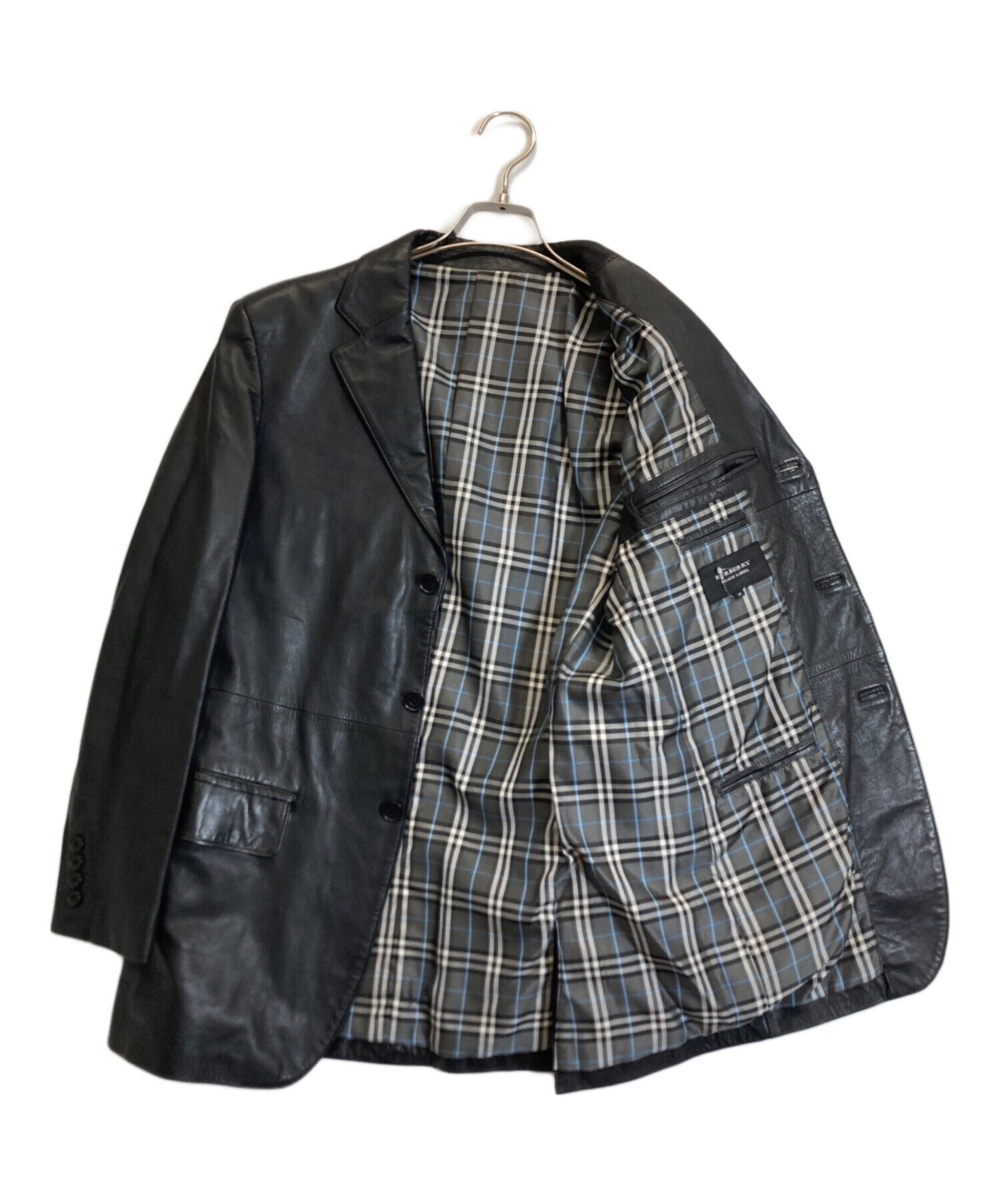 BURBERRY BLACK LABEL レザージャケット Mサイズ 中古・古着通販】BURBERRY BLACK LABEL (バーバリーブラックレーベル