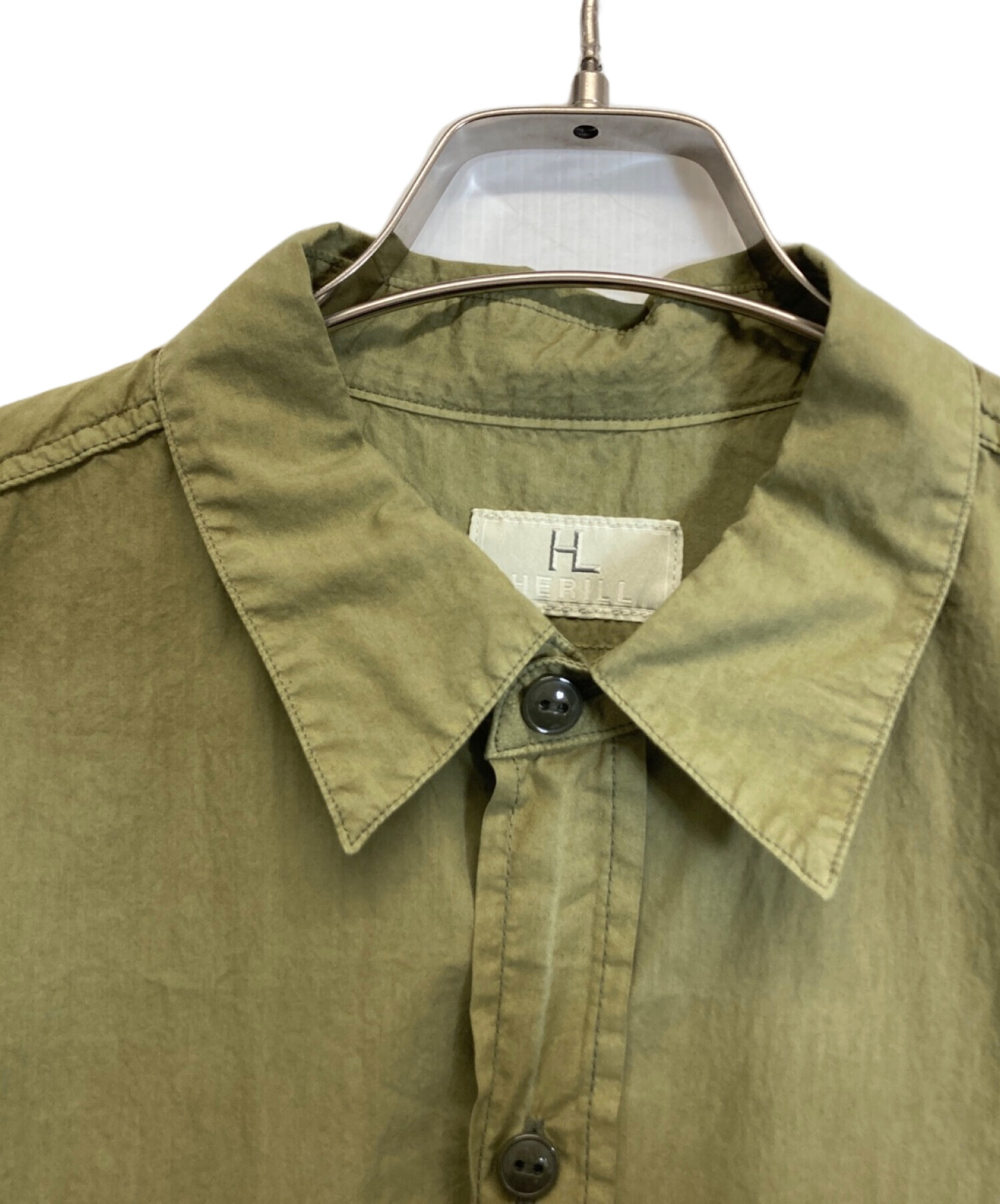 中古・古着通販】HERILL (ヘリル) U.S.N Cottonpoplin shirt カーキ