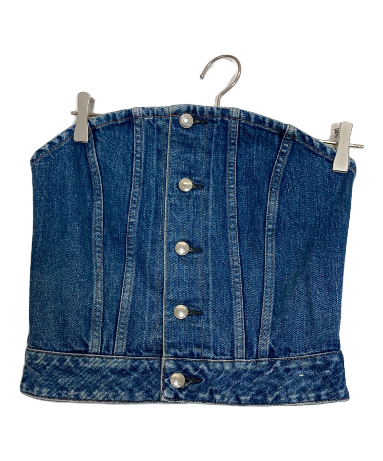 中古・古着通販】HYKE (ハイク) DENIM STRAPLESS TOP インディゴ