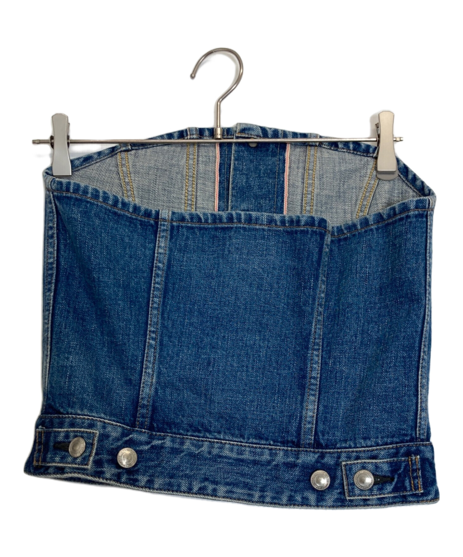 中古・古着通販】HYKE (ハイク) DENIM STRAPLESS TOP インディゴ
