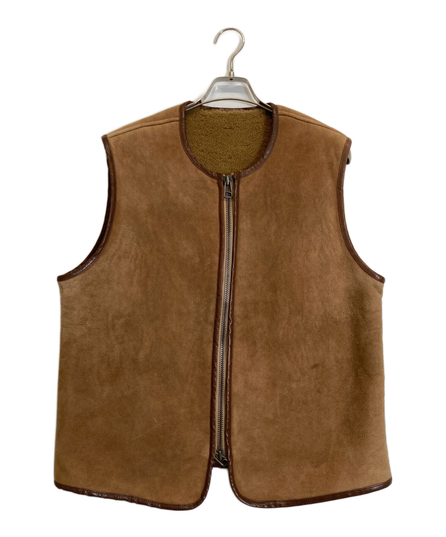 中古・古着通販】NAISSANCE (ネサーンス) ラムムートンベスト ベージュ