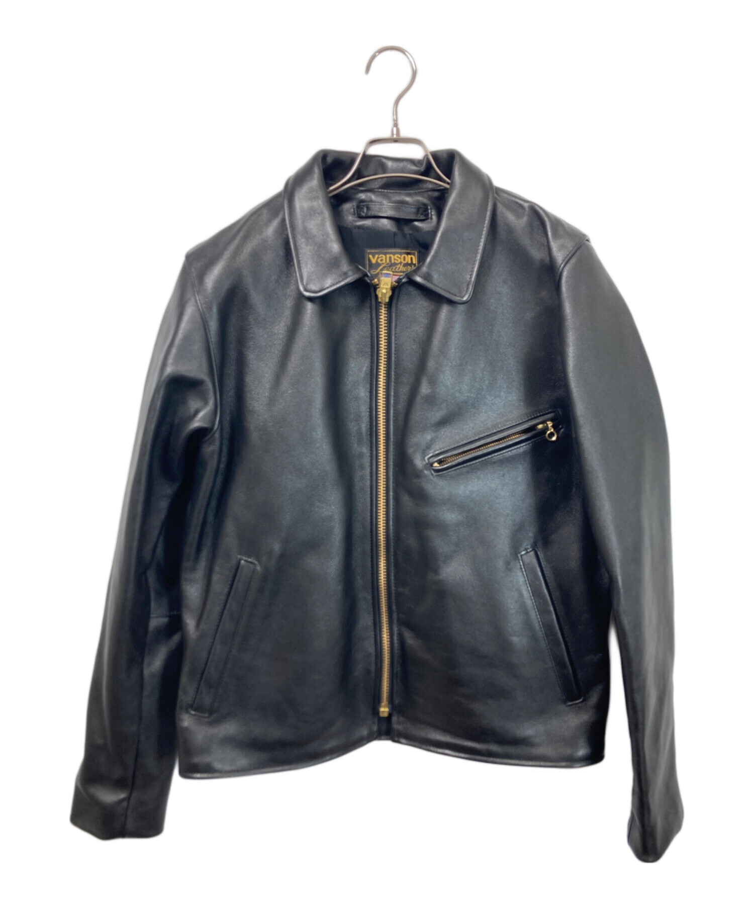 中古・古着通販】VANSON (バンソン) レザージャケット ブラック サイズ