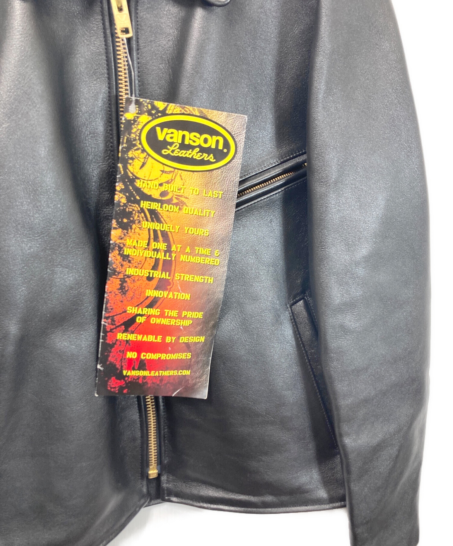 中古・古着通販】VANSON (バンソン) レザージャケット ブラック サイズ