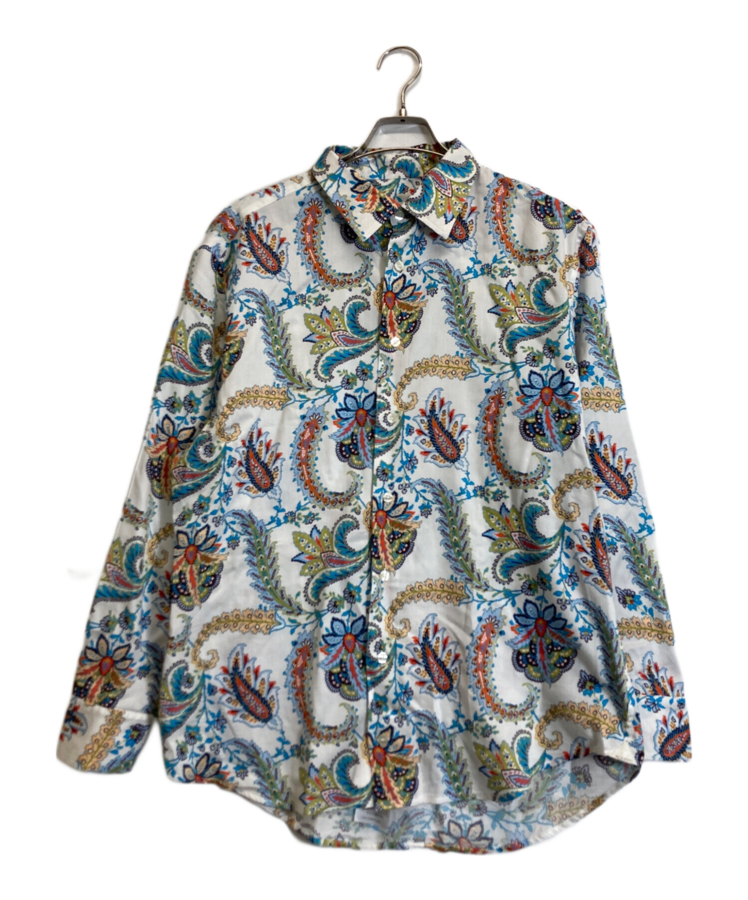中古・古着通販】ETRO (エトロ) ペイズリ―柄シャツ ホワイト サイズ:45