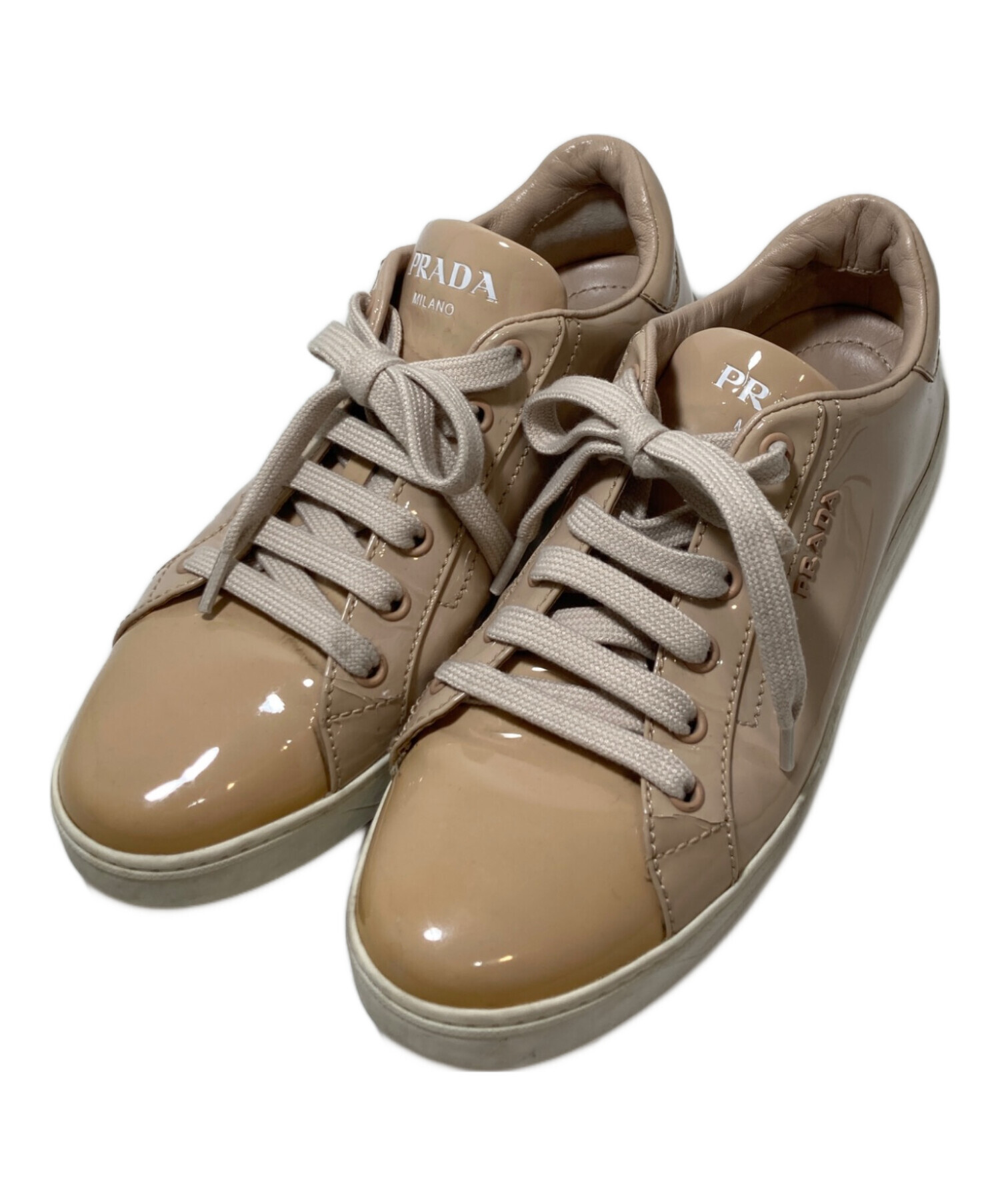 中古・古着通販】PRADA (プラダ) ローカットスニーカー ベージュ 