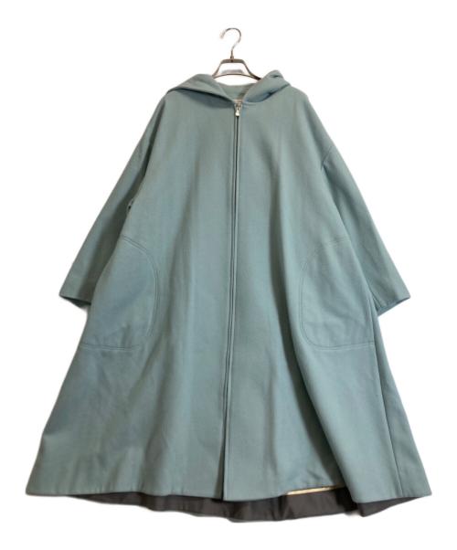 yori Aラインフードコート38 中古・古着通販】yori (ヨリ) Aラインフードコート スカイブルー