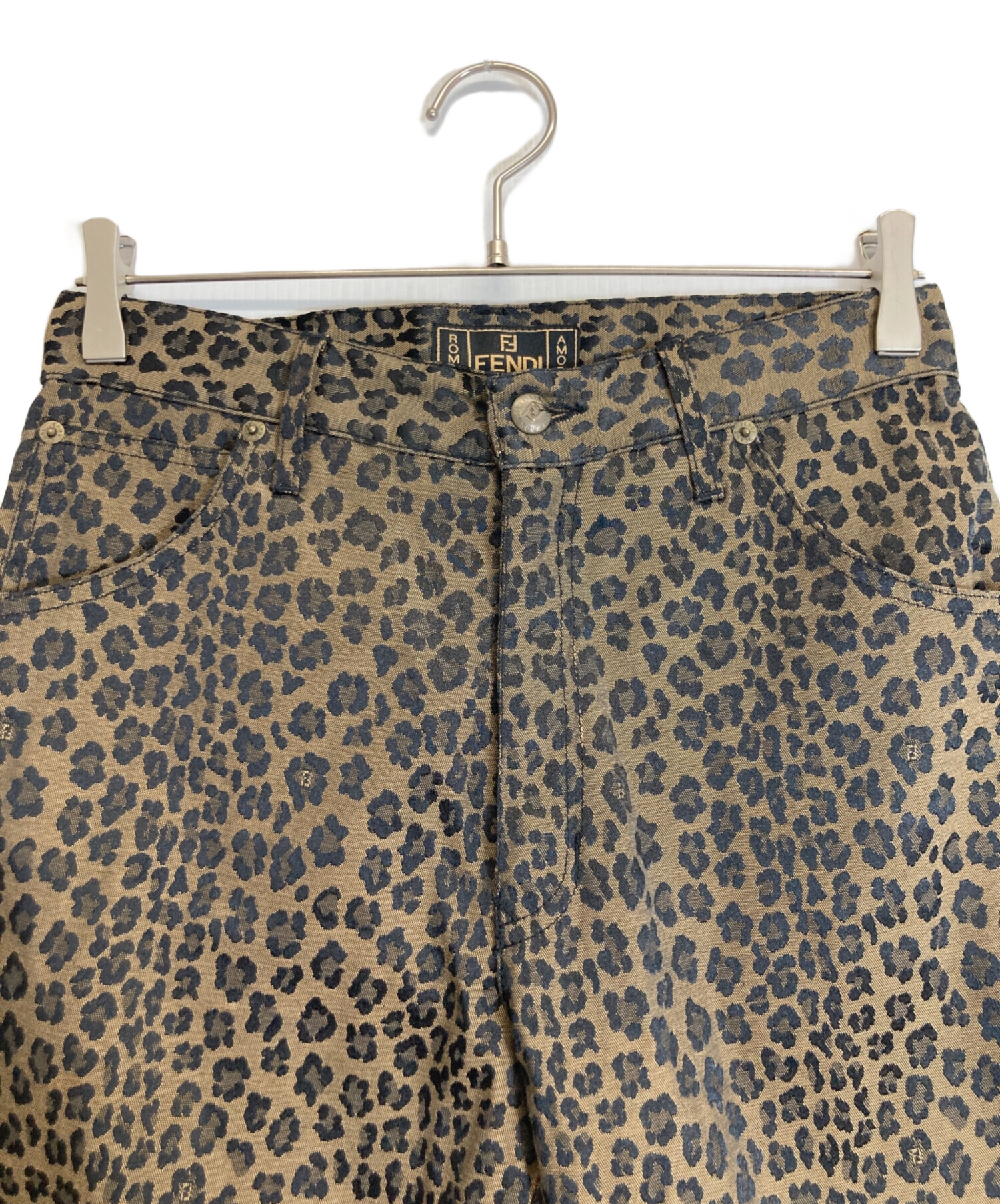 中古・古着通販】FENDI (フェンディ) レオパードパンツ ブラウン