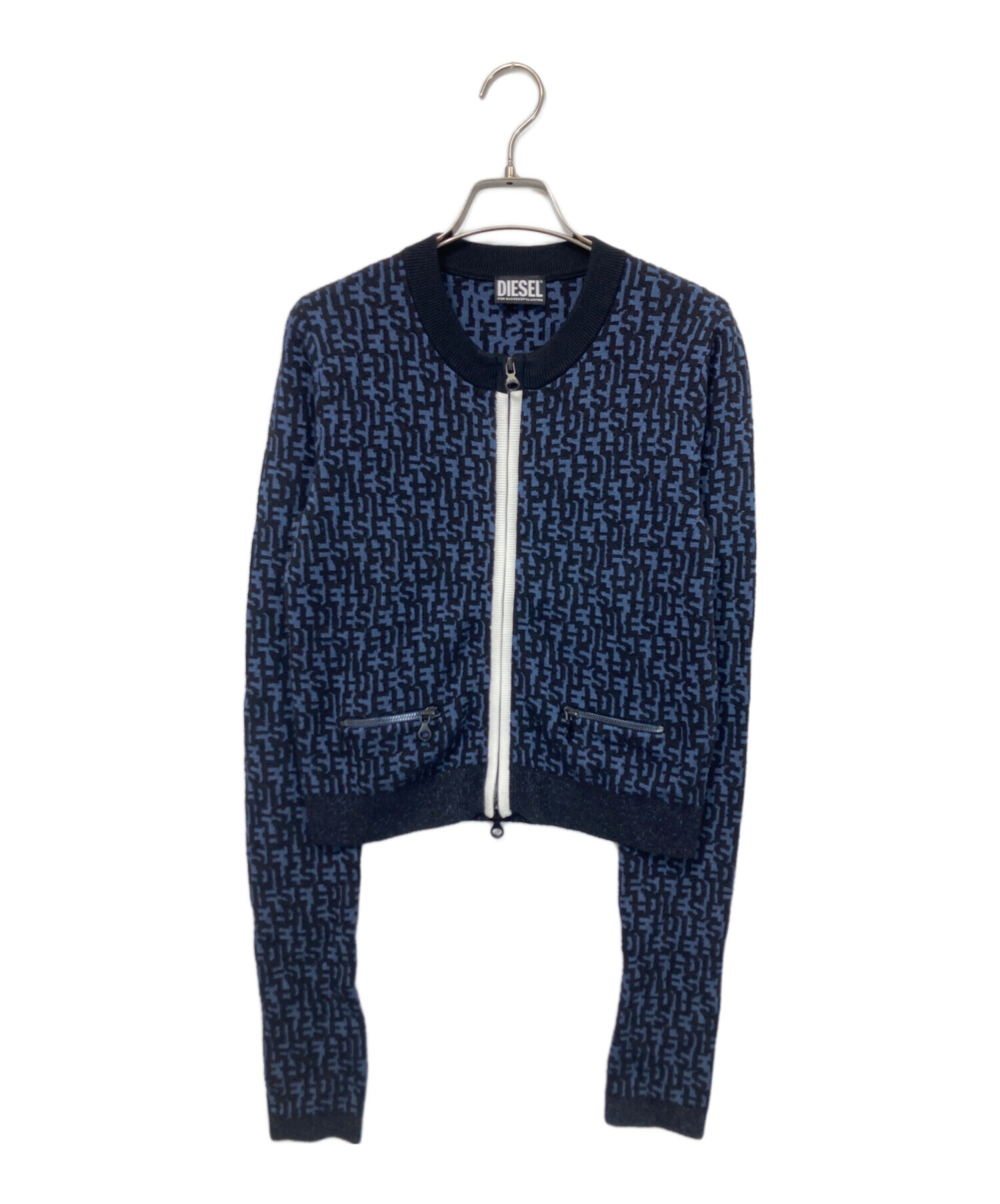 中古・古着通販】DIESEL (ディーゼル) ニットジャケット ブルー サイズ