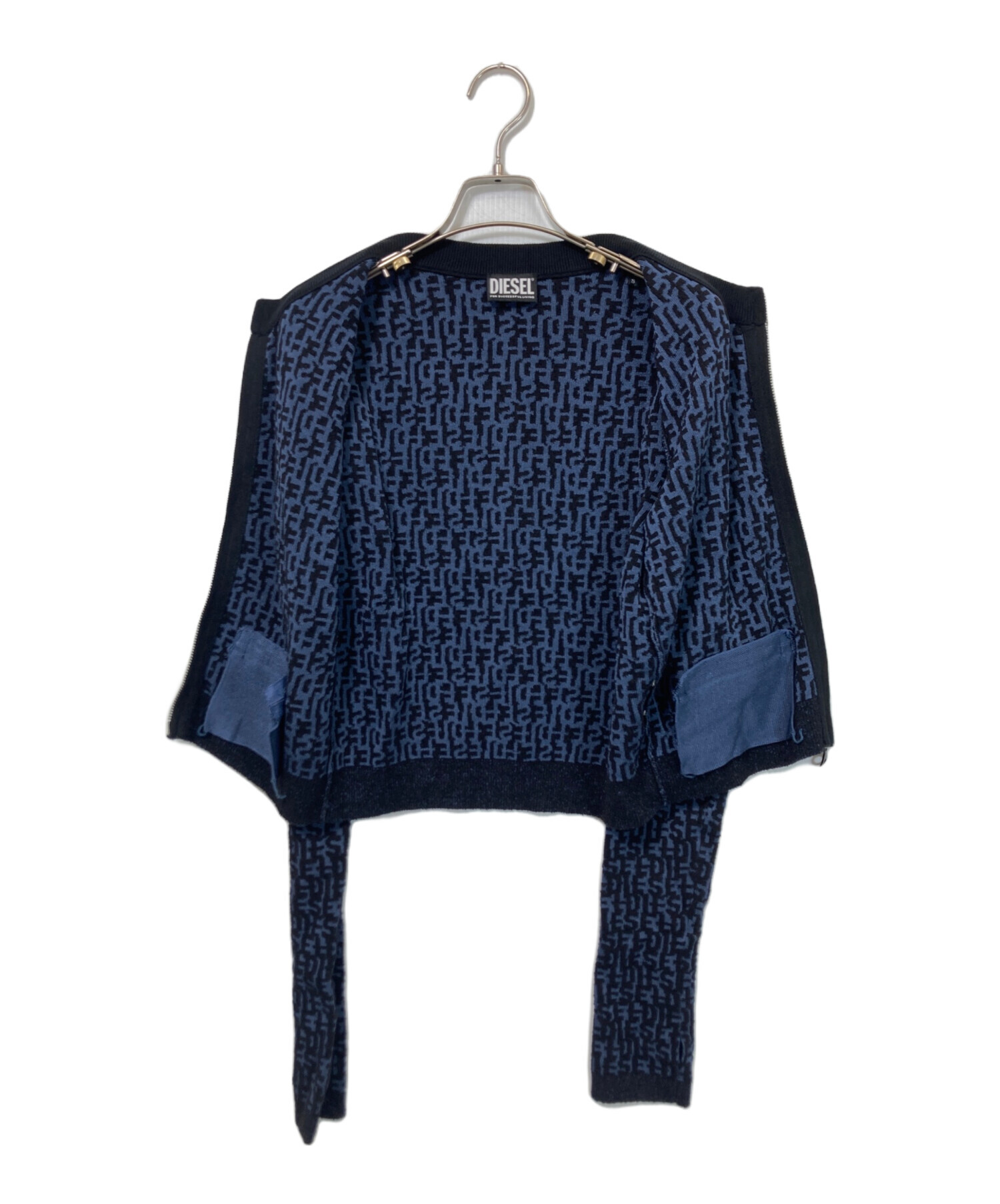 中古・古着通販】DIESEL (ディーゼル) ニットジャケット ブルー サイズ