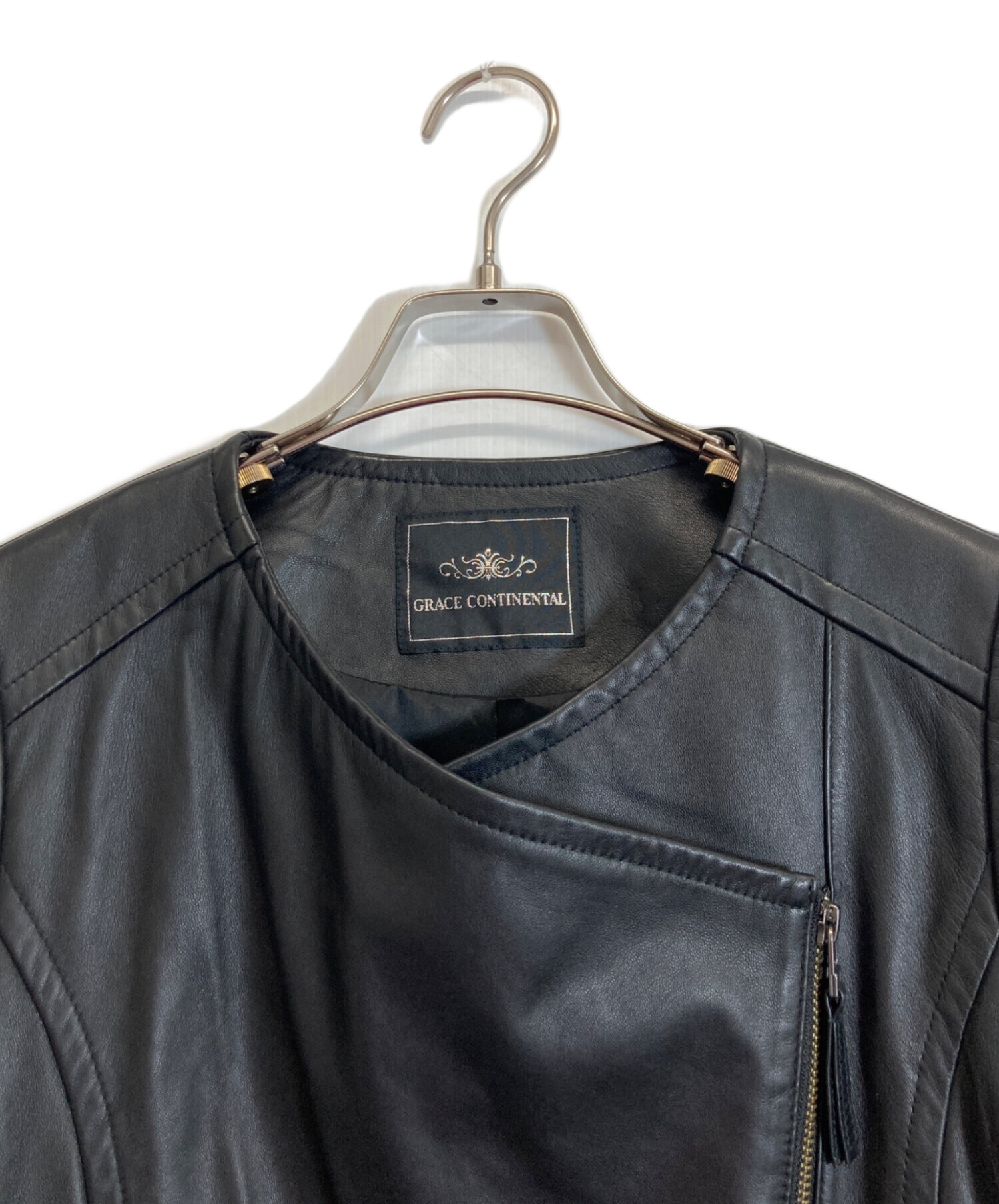 グレースコンチネンタル　ラムレザージャケット　ブラック 38 Mサイズ ラムレザーライダースジャケット / GRACE CONTINENTAL | GRACE