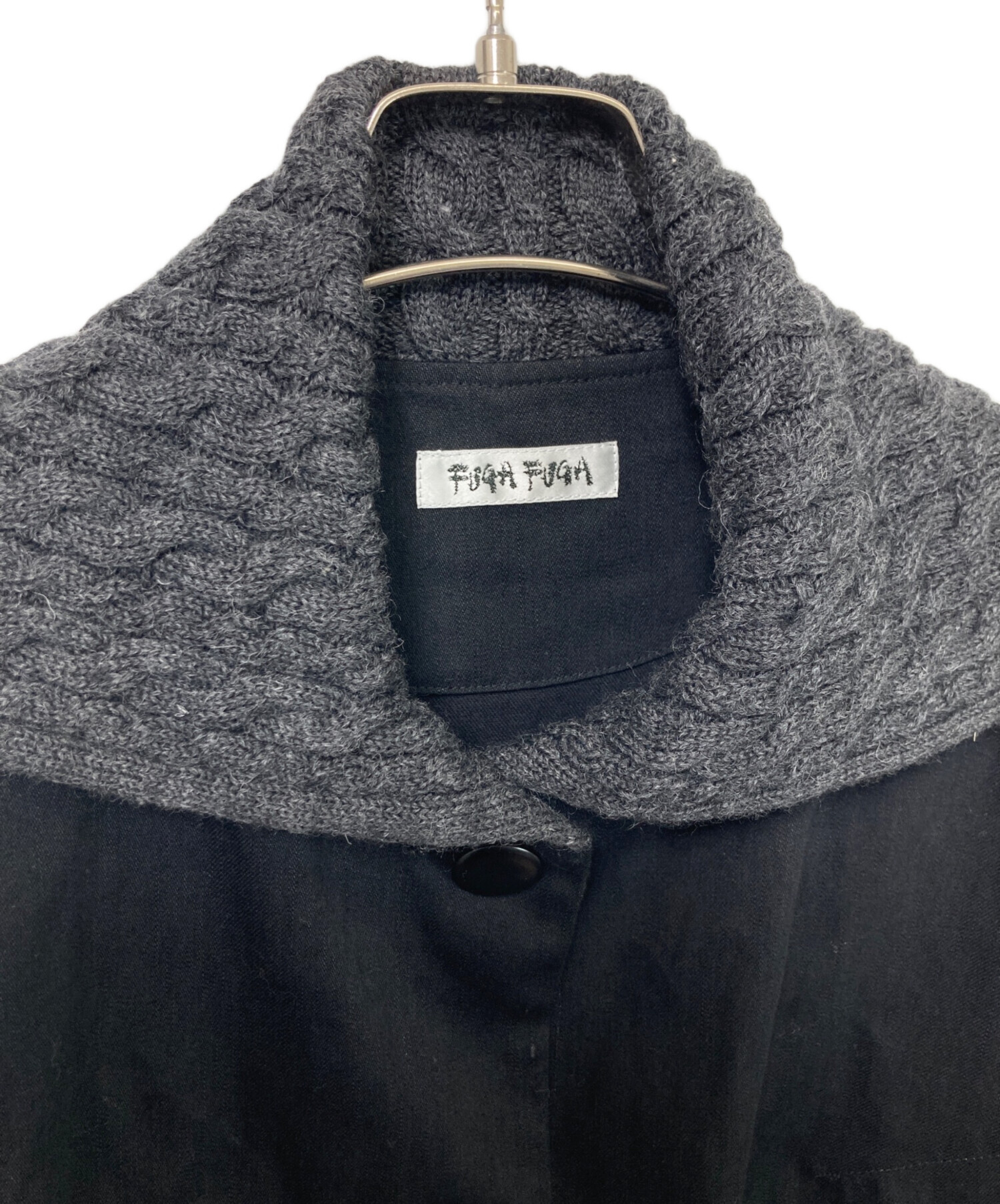 中古・古着通販】FUGA FUGA (フーガフーガ) ニット切替コート ブラック