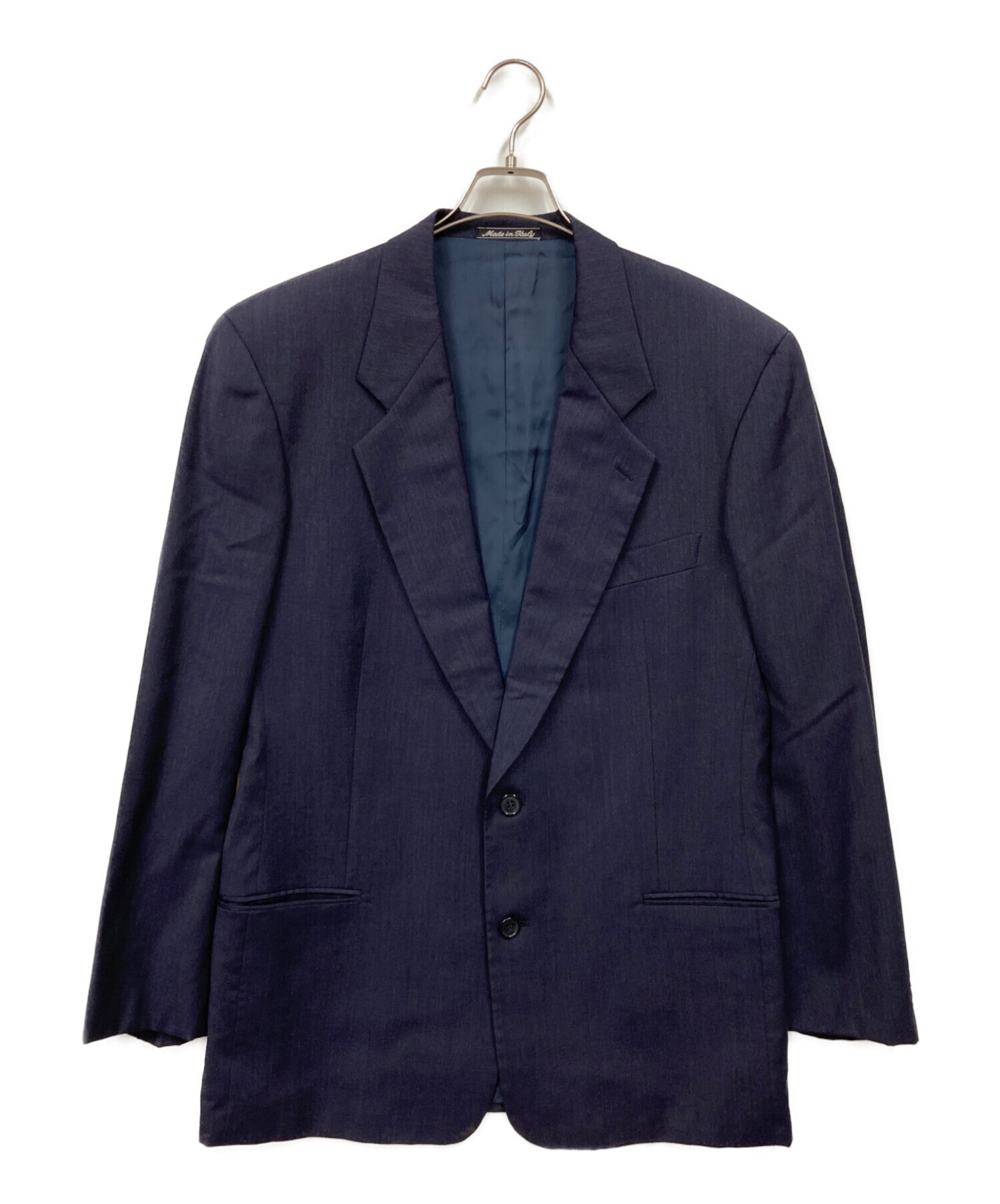 ジョルジオアルマーニ ベロアテーラードジャケット ネイビー イタリア製 L 中古・古着通販】GIORGIO ARMANI (ジョルジオアルマーニ) テーラード