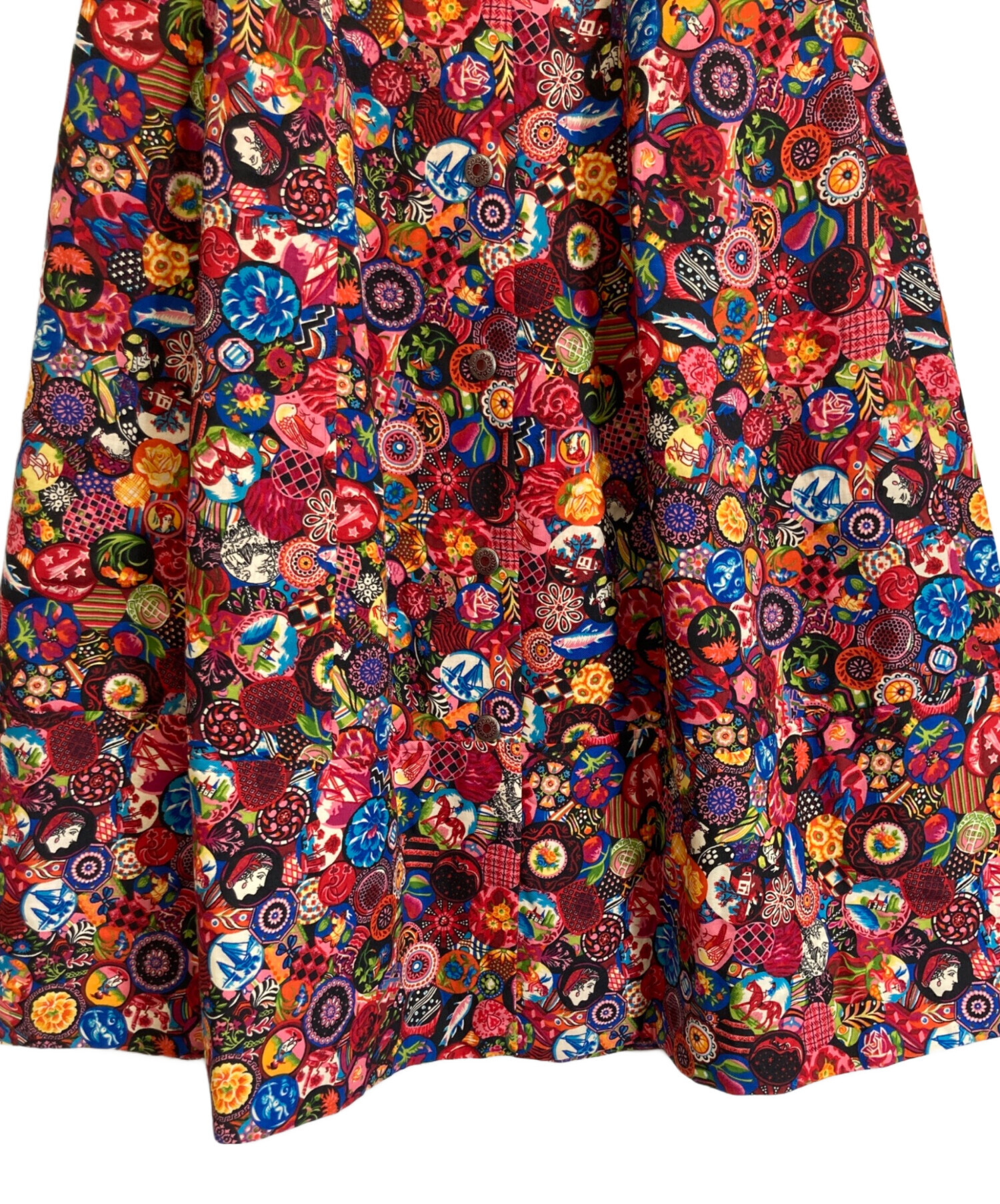 中古・古着通販】KENZO (ケンゾー) 総柄スカート レッド サイズ:2M