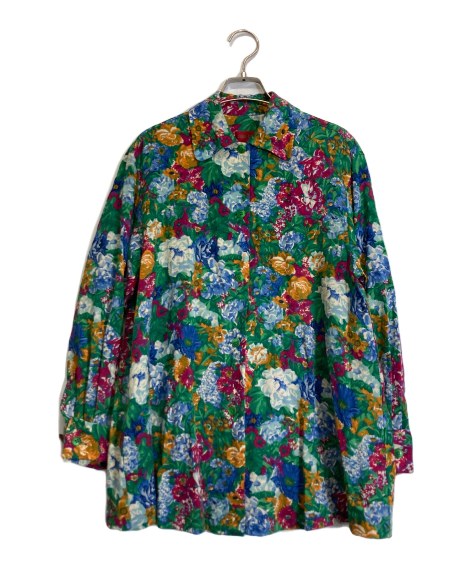 中古・古着通販】KENZO (ケンゾー) 総柄シャツ グリーン サイズ:M