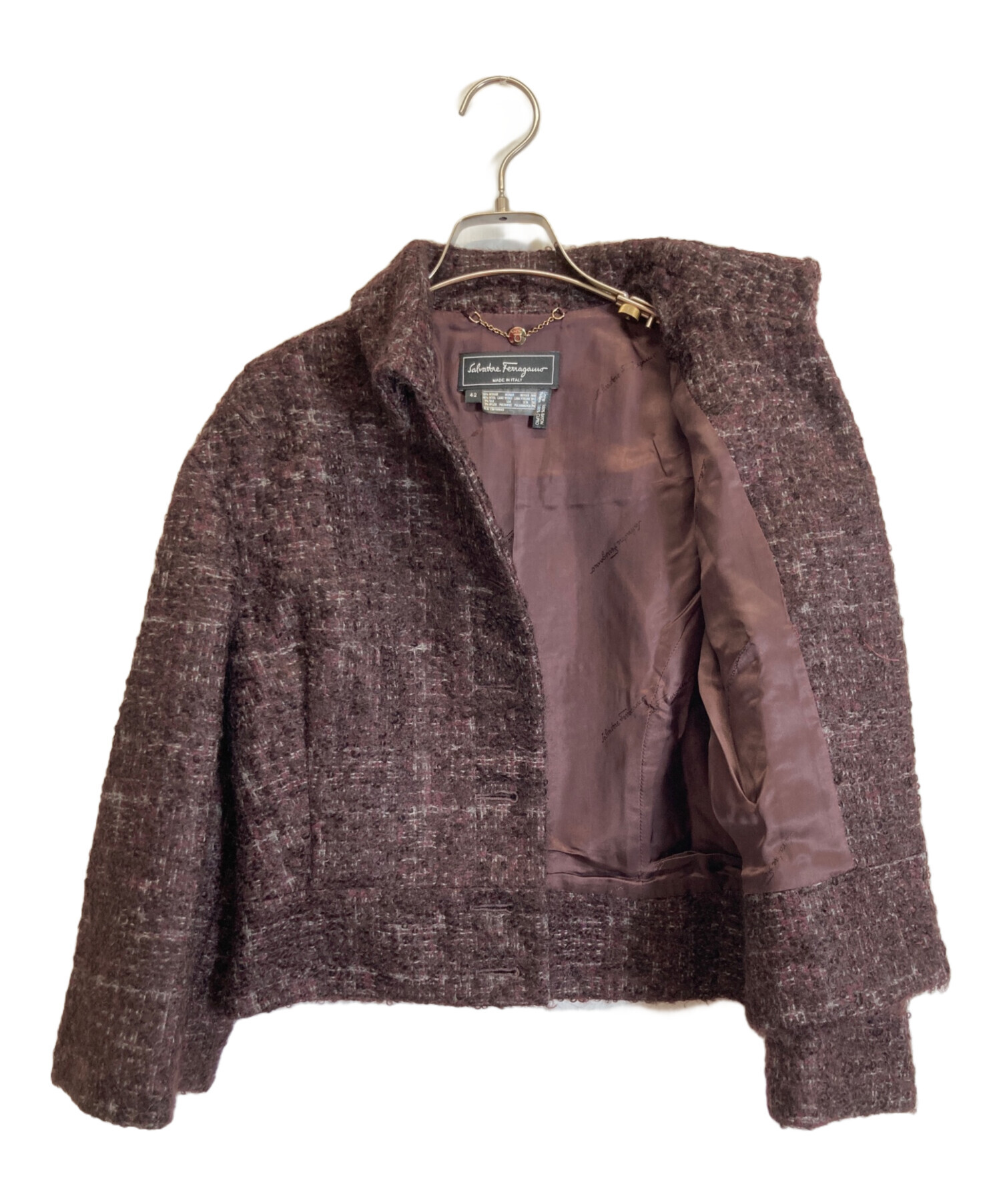 【taka】サルヴァトーレフェラガモ ツイード テーラードジャケット 中古・古着通販】Salvatore Ferragamo (サルヴァトーレ フェラガモ