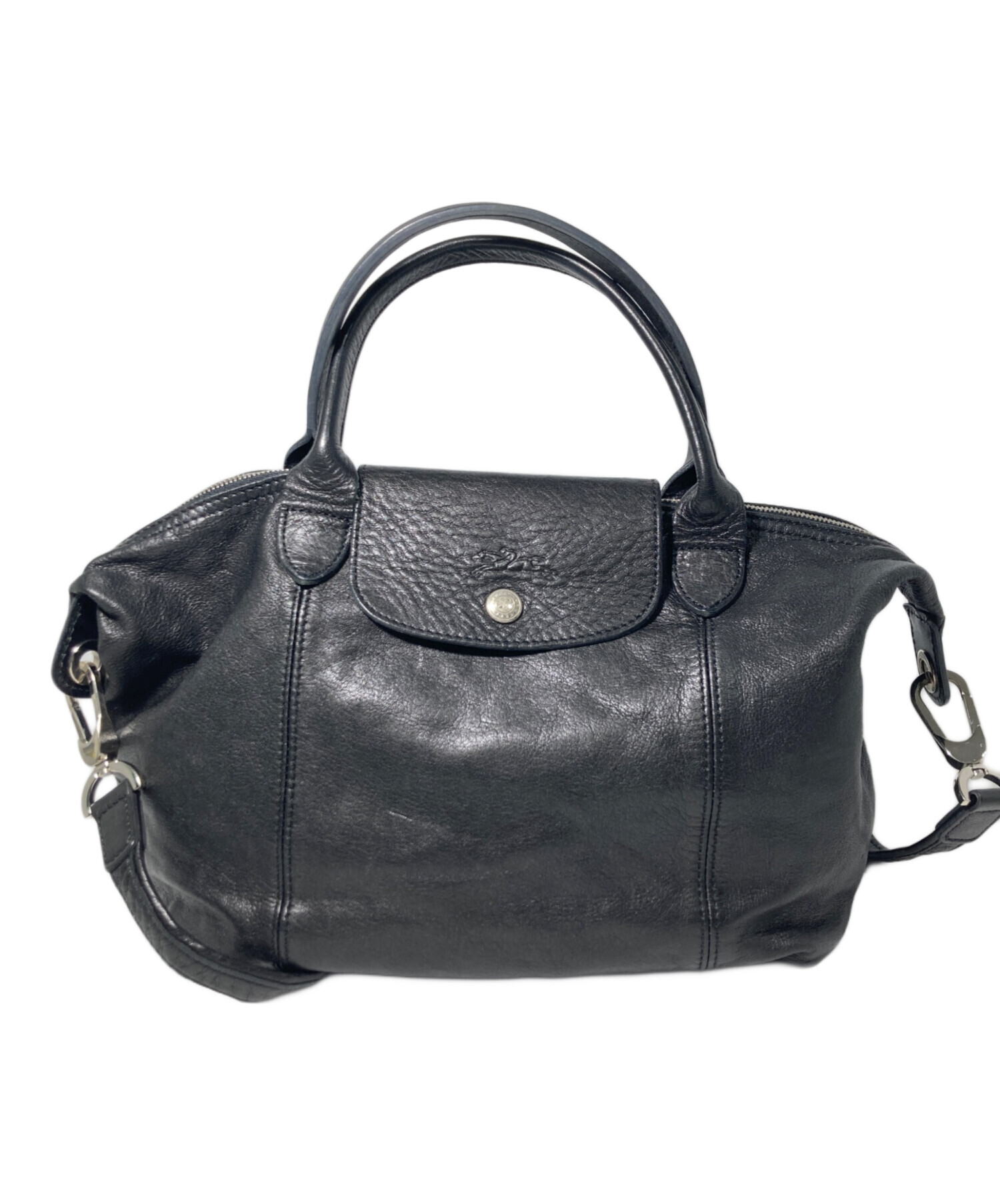 中古・古着通販】LONGCHAMP (ロンシャン) 2WAYレザーバッグ ブラック 