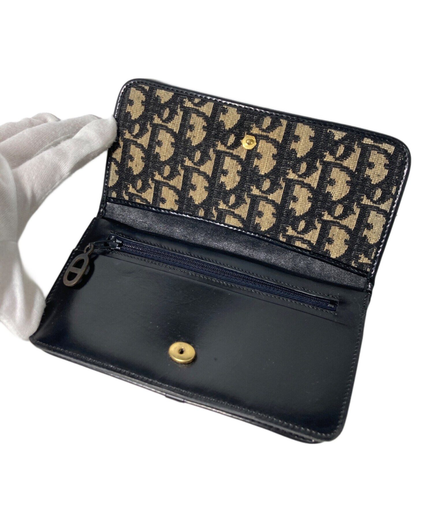 【美品】クリスチャンディオール ノベルティ長財布　ネイビー 中古・古着通販】Christian Dior (クリスチャン ディオール) 長財布