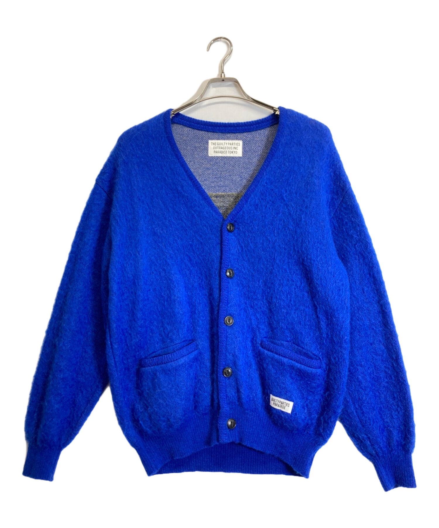 wacko maria モヘアカーディガン　ニット　ブルー　Lサイズ 中古・古着通販】WACKO MARIA (ワコマリア) LOGO MOHAIR CARDIGAN