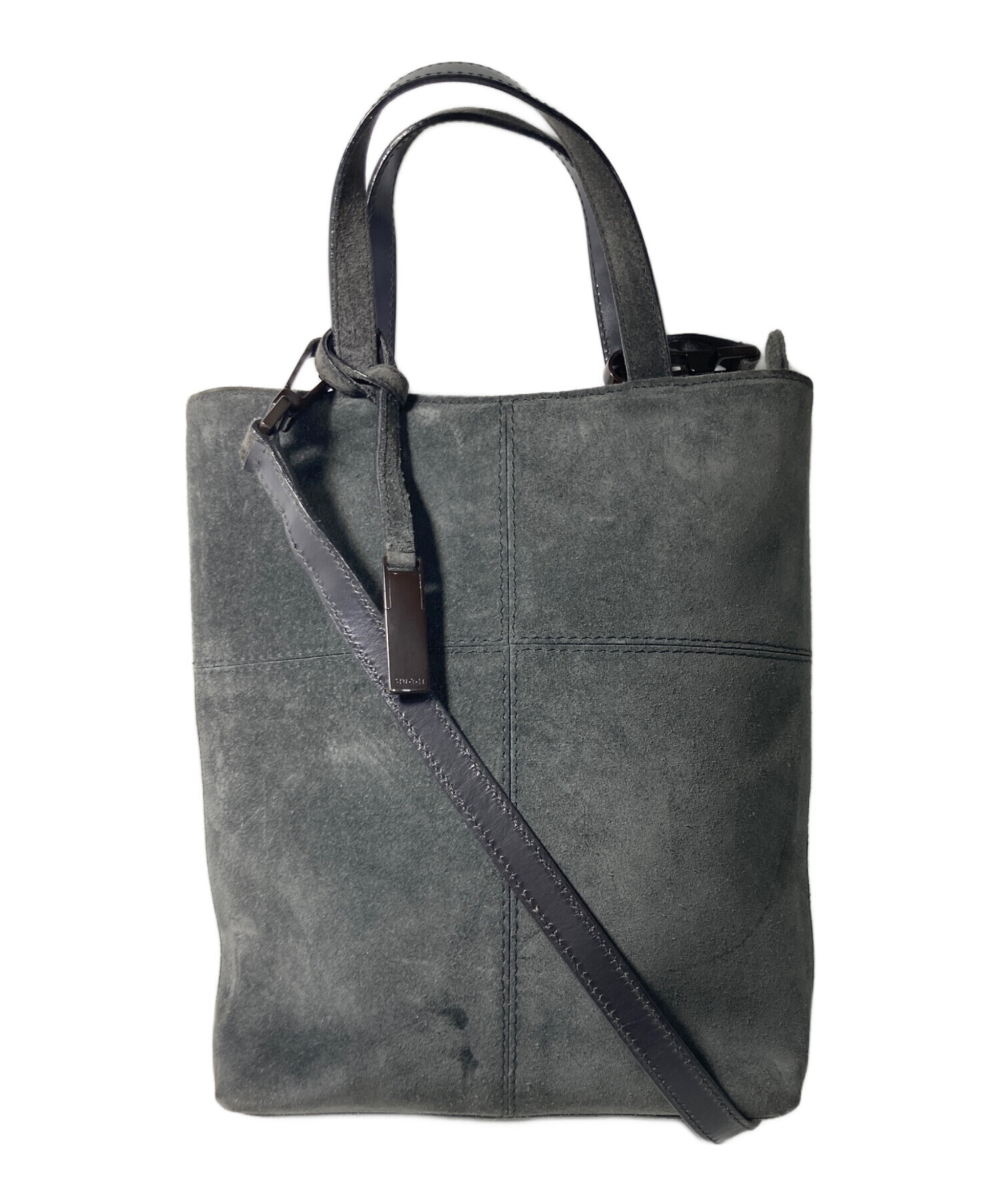 中古・古着通販】GUCCI (グッチ) スウェードバッグ グレー｜ブランド 
