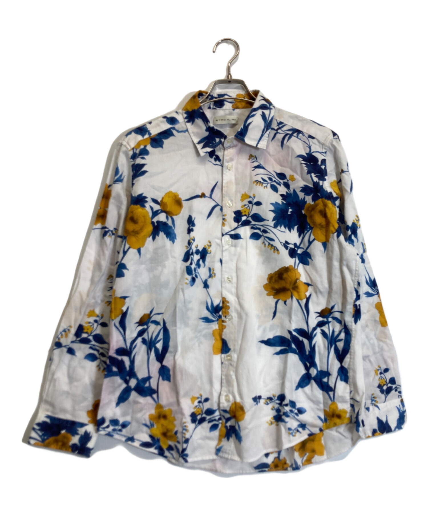 ★美品★近年/ETRO★エトロ花柄長袖シャツブラウス★44★白★綿ローン 中古・古着通販】ETRO (エトロ) 花柄シャツ ホワイト サイズ:XL