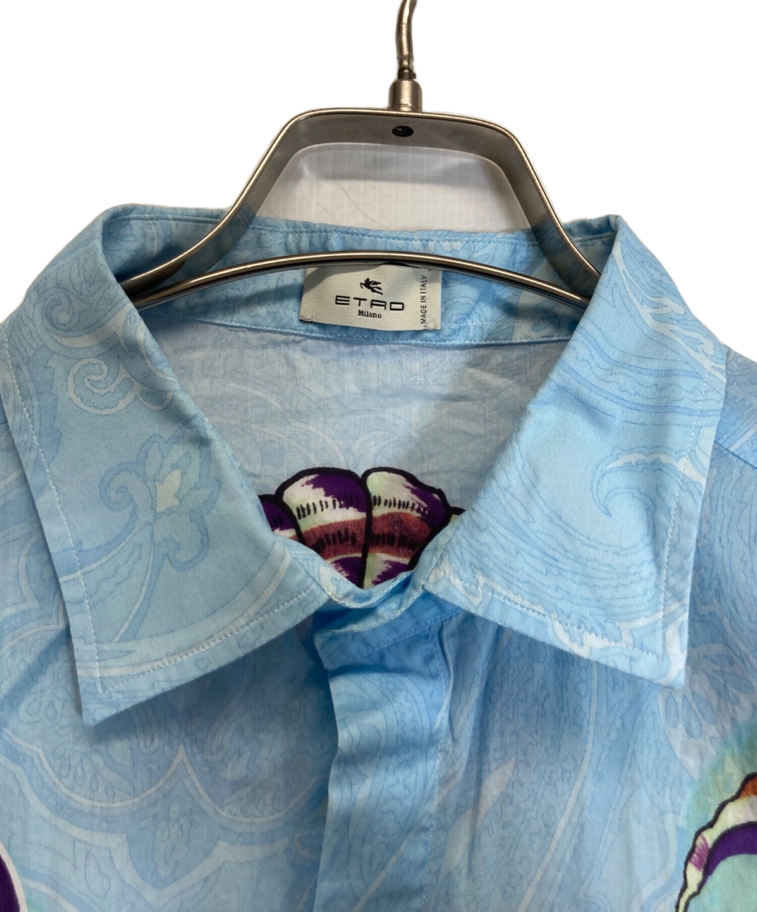 中古・古着通販】ETRO (エトロ) 花柄シャツ スカイブルー サイズ:XL