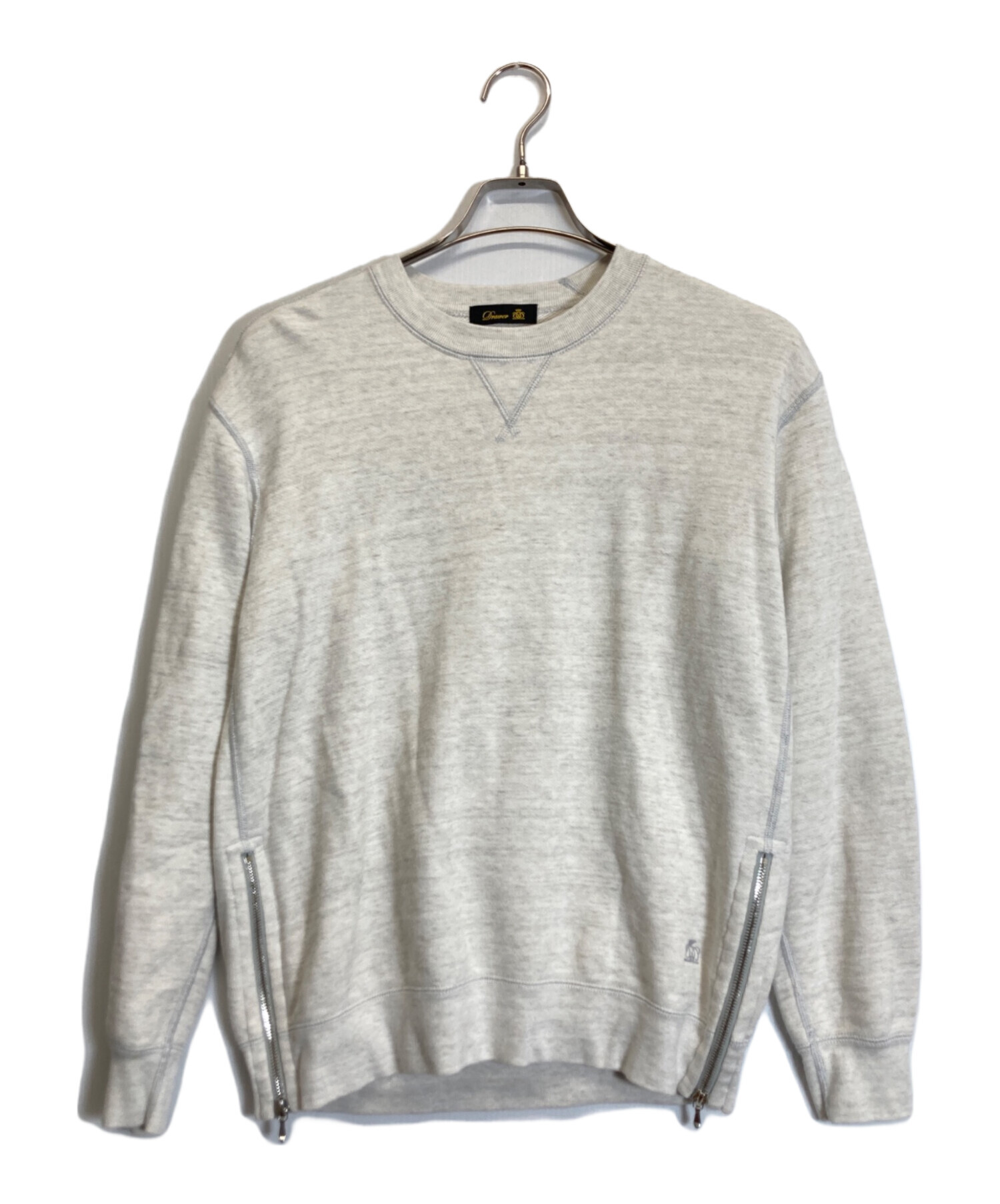 DRAWER コットン吊り裏毛クルーネックプルオーバー　グレー Drawer｜コットン吊り裏毛クルーネックプルオーバー | Rakuten Fashion