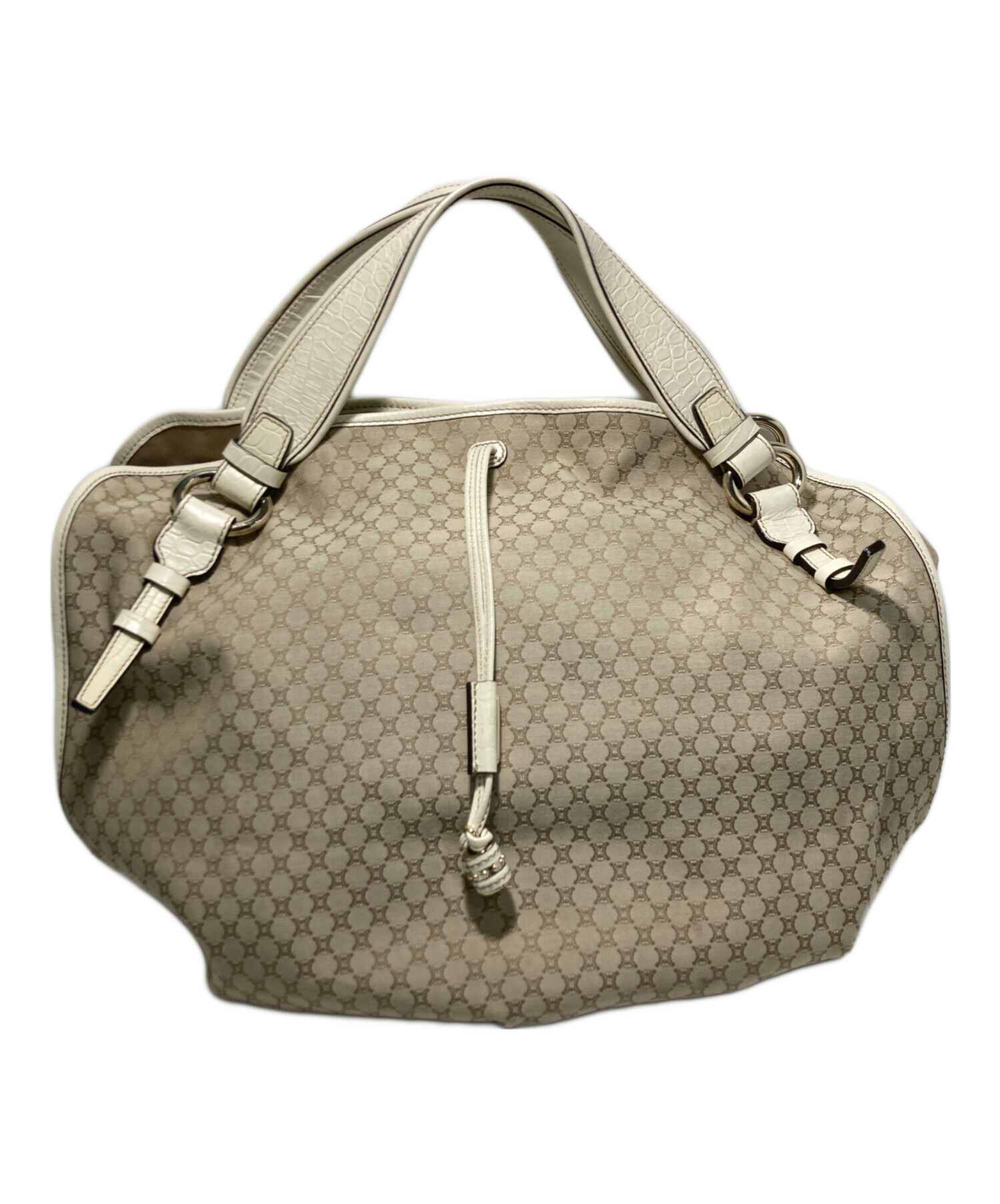 中古・古着通販】CELINE (セリーヌ) マカダム柄トートバック ホワイト