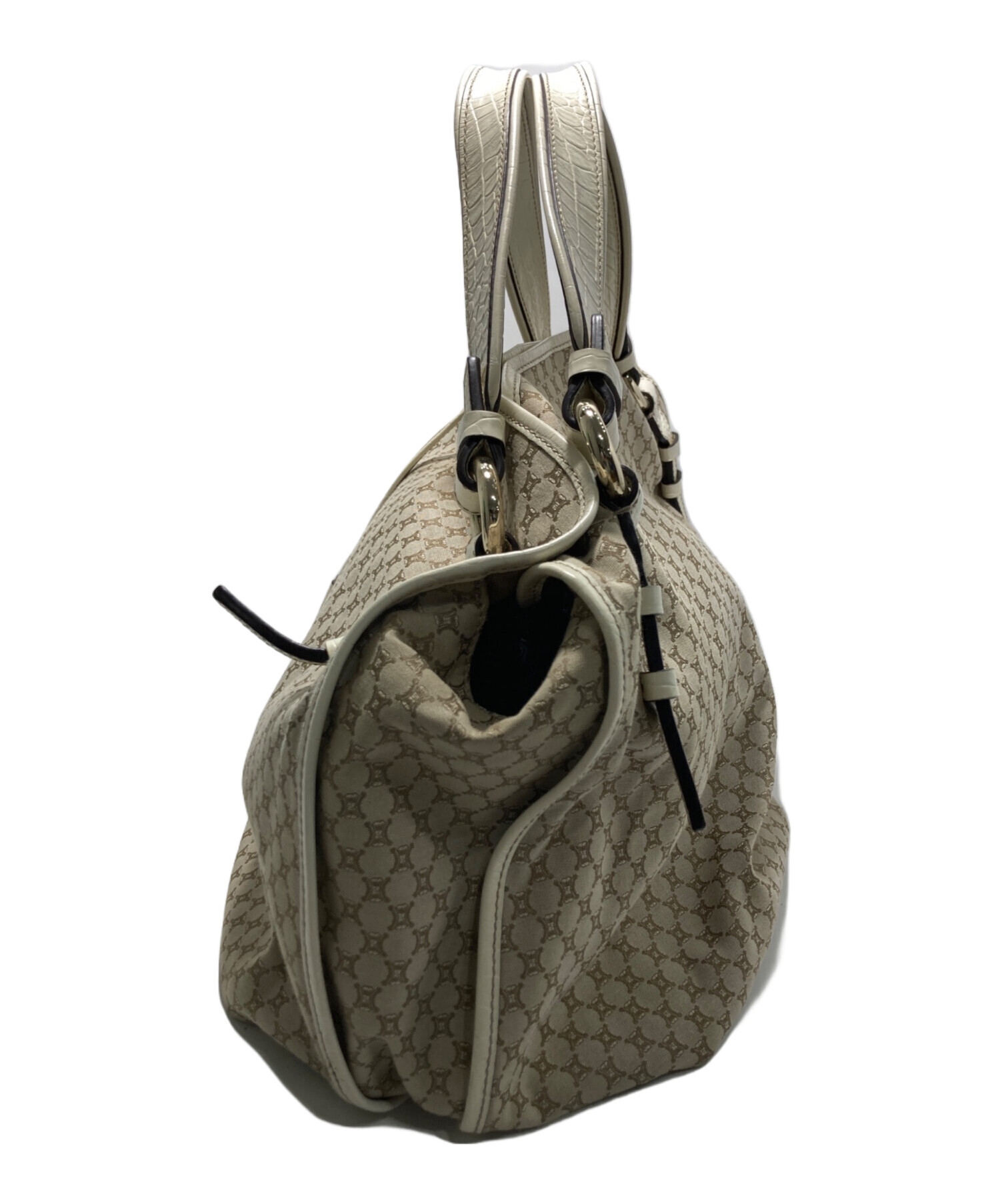 中古・古着通販】CELINE (セリーヌ) マカダム柄トートバック ホワイト