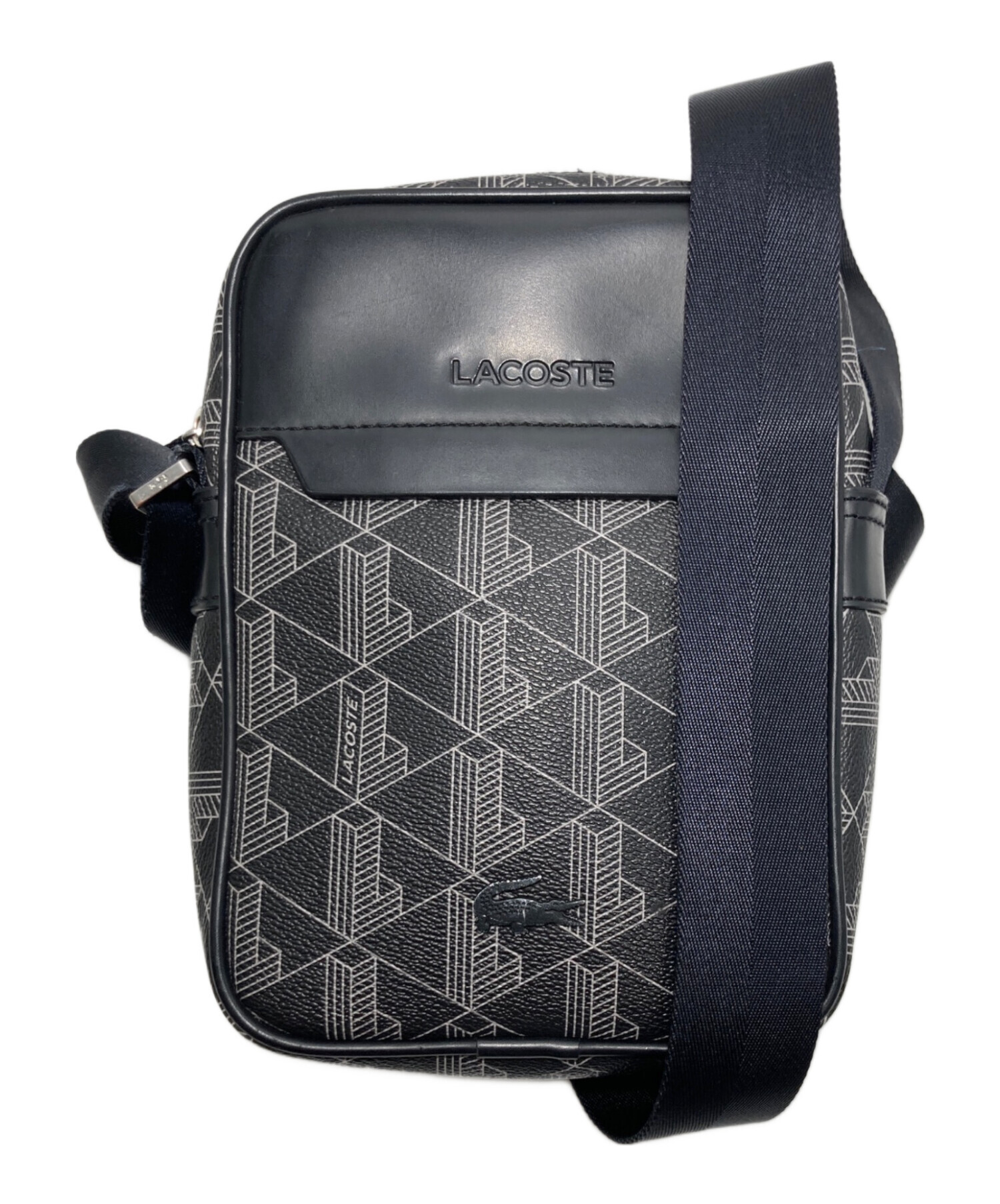 【未使用】Lacoste ブラック ショルダーバッグ 中古・古着通販】LACOSTE (ラコステ) スクエアショルダーバッグ