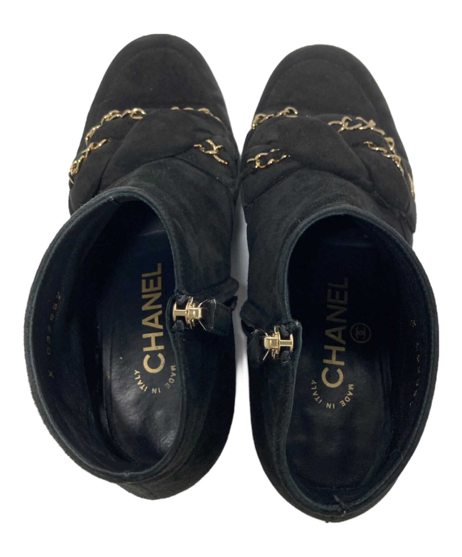 中古・古着通販】CHANEL (シャネル) ココマークチェーンショートブーツ