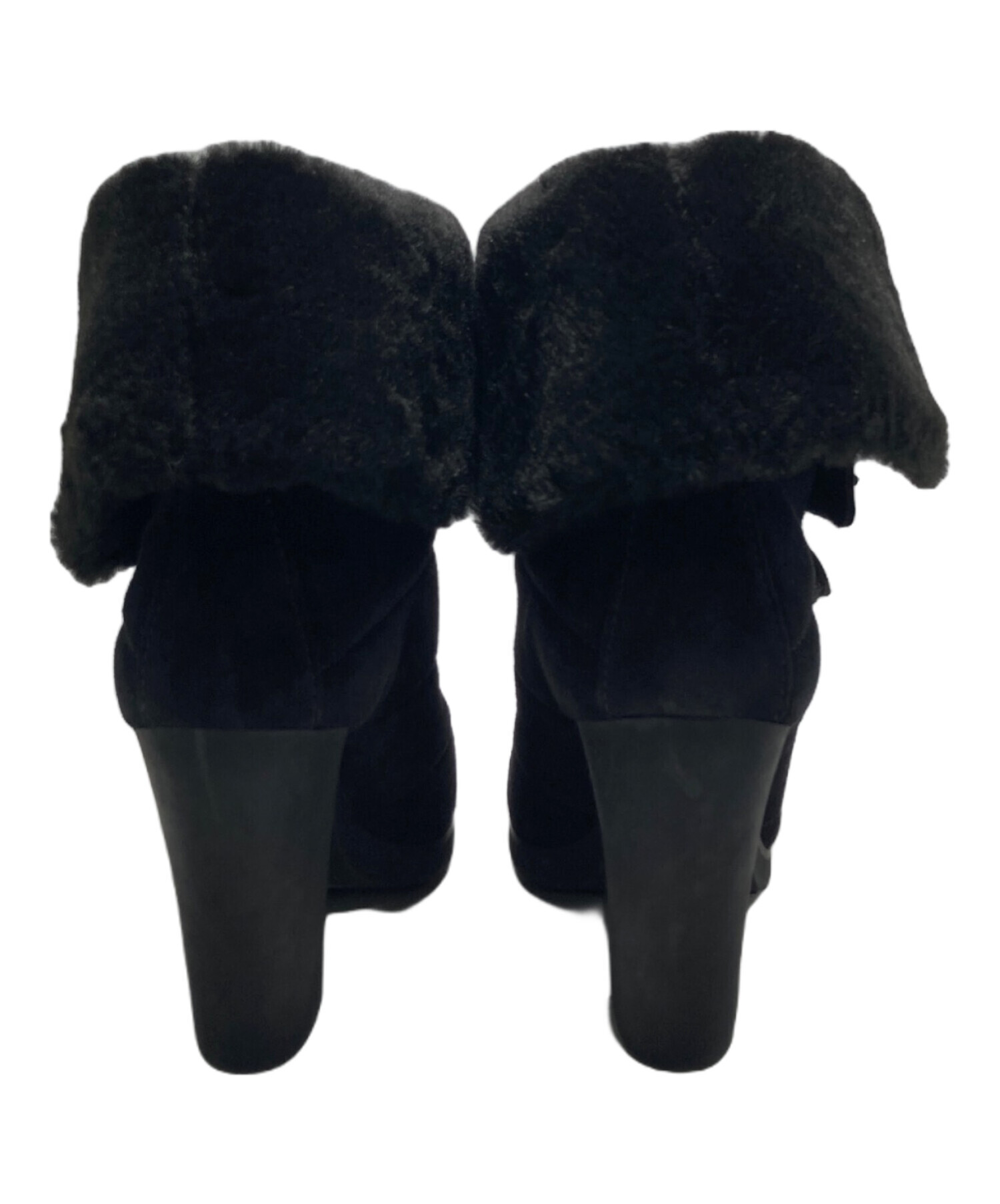 中古・古着通販】PRADA (プラダ) ムートンブーツ ブラック サイズ:38.5