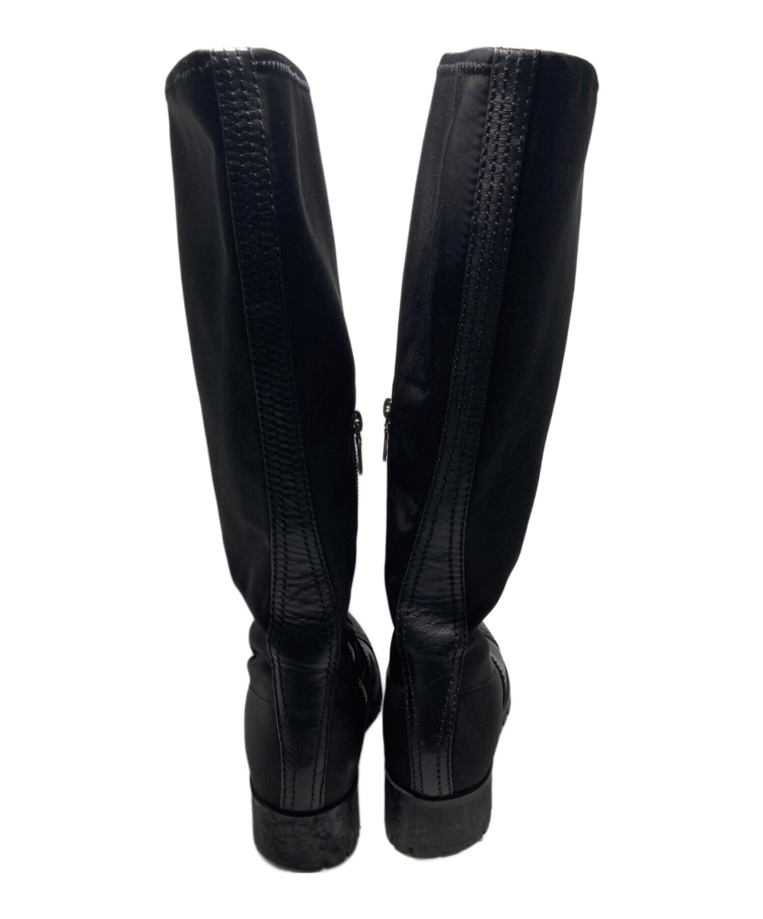 中古・古着通販】PRADA (プラダ) ロングブーツ ブラック サイズ:36 1/2