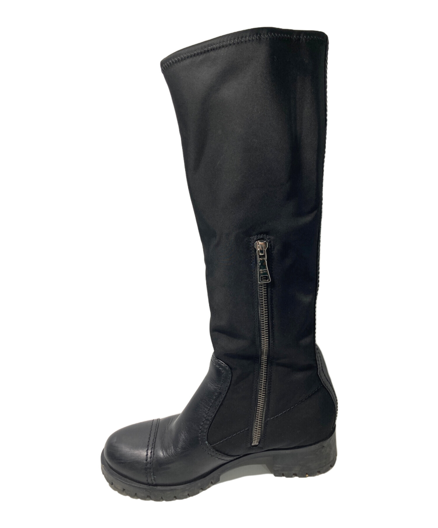 中古・古着通販】PRADA (プラダ) ロングブーツ ブラック サイズ:36 1/2