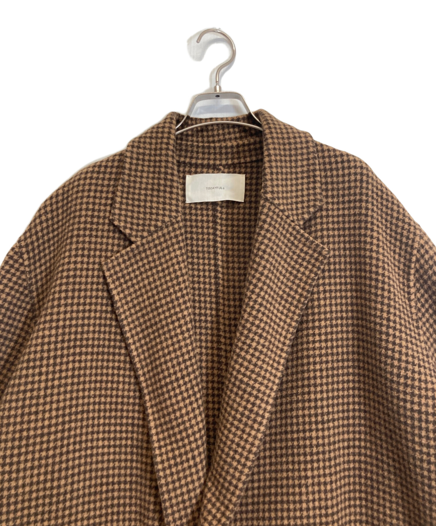 中古・古着通販】TODAYFUL (トゥデイフル) Over Check Coat ブラウン