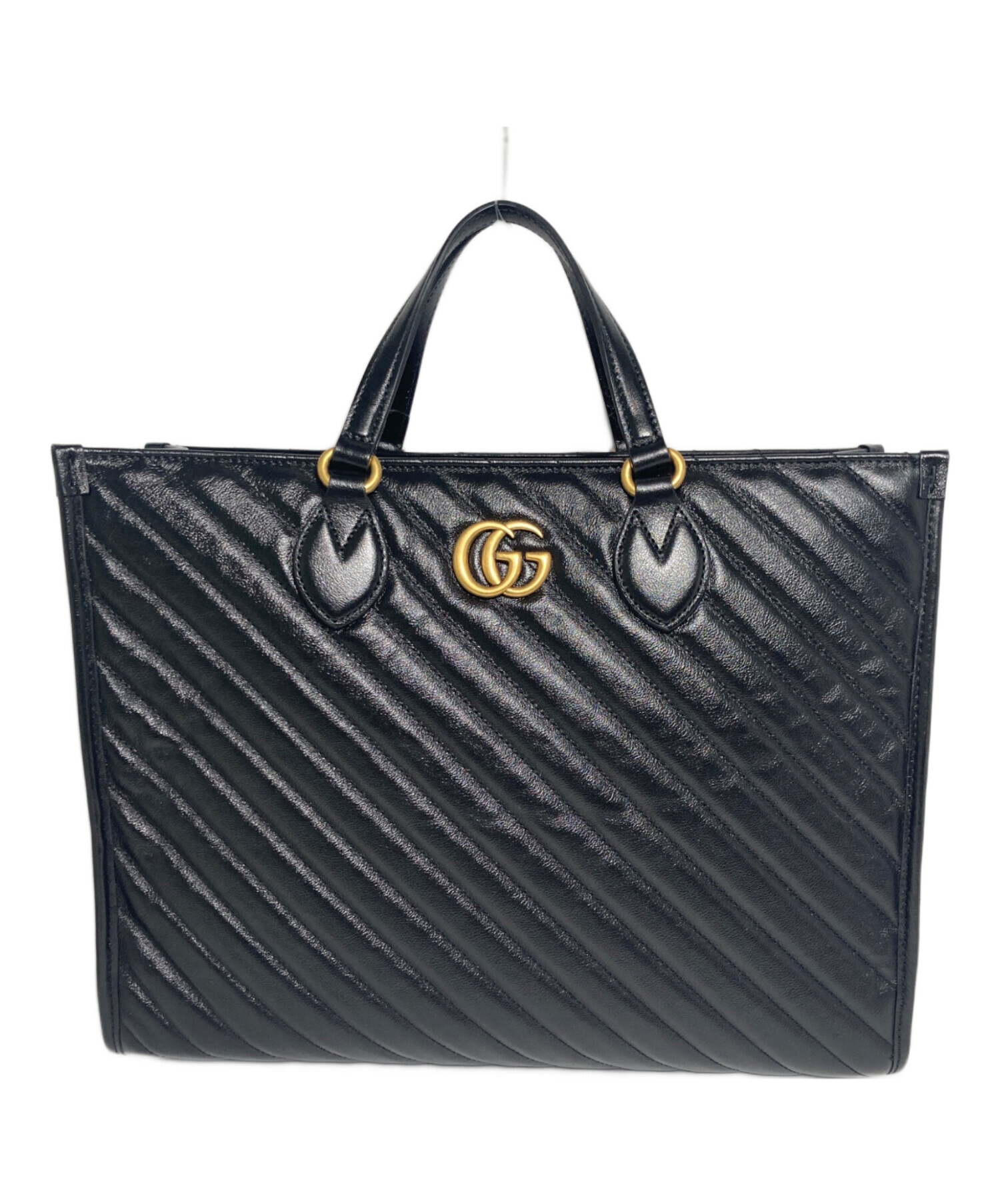 中古・古着通販】GUCCI (グッチ) ハンドバッグ ブラック｜ブランド