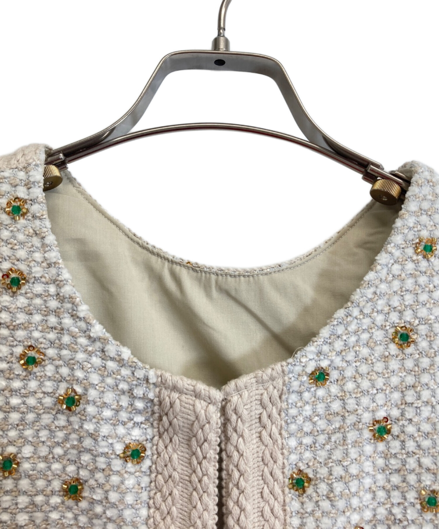 中古・古着通販】elchele (エルチェレ) KIRA TWEED BtoF VEST ベージュ