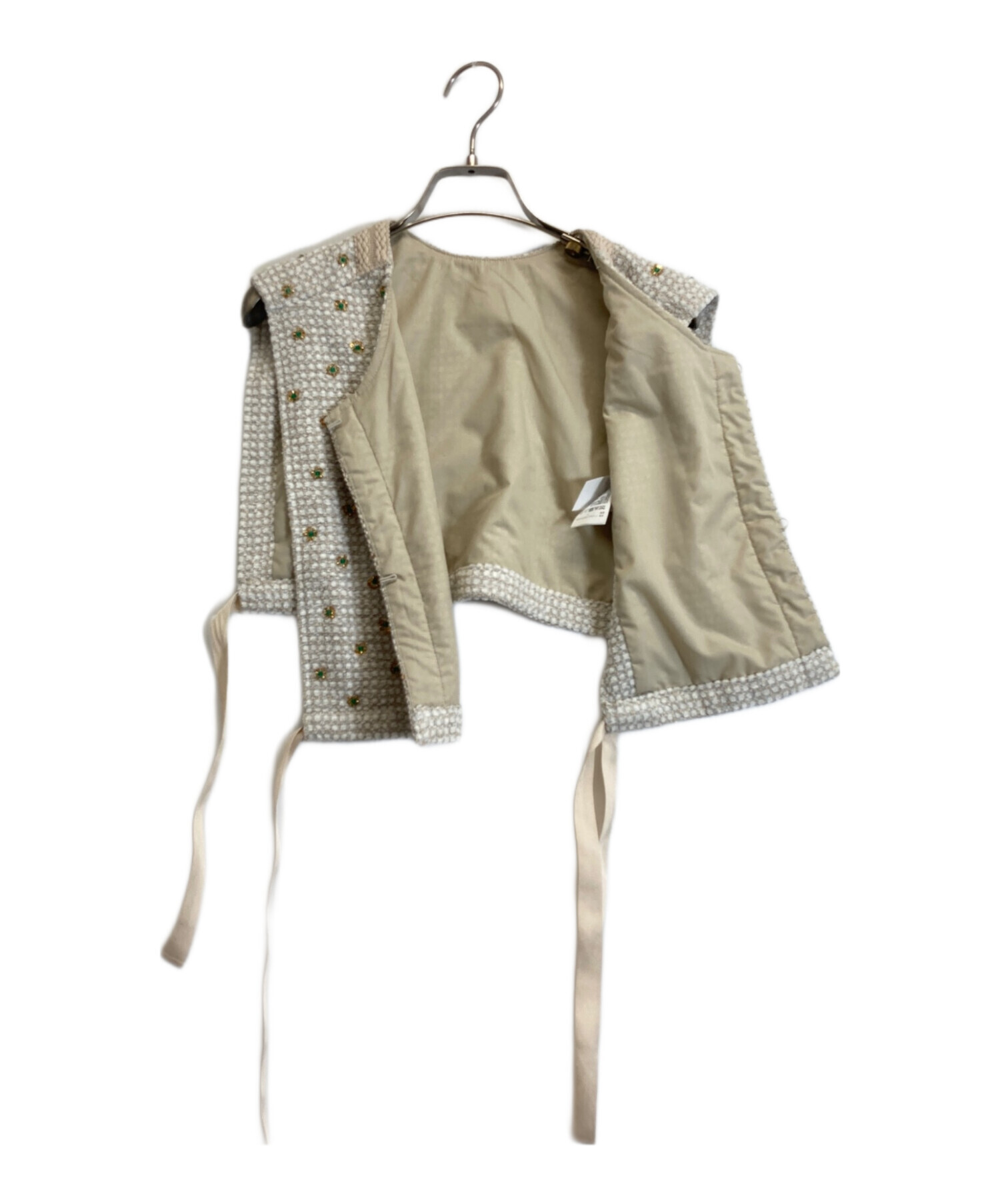ELCHELE KIRA TWEED BtoF VEST エルチェレ　ベスト 中古・古着通販】elchele (エルチェレ) KIRA TWEED BtoF VEST ベージュ
