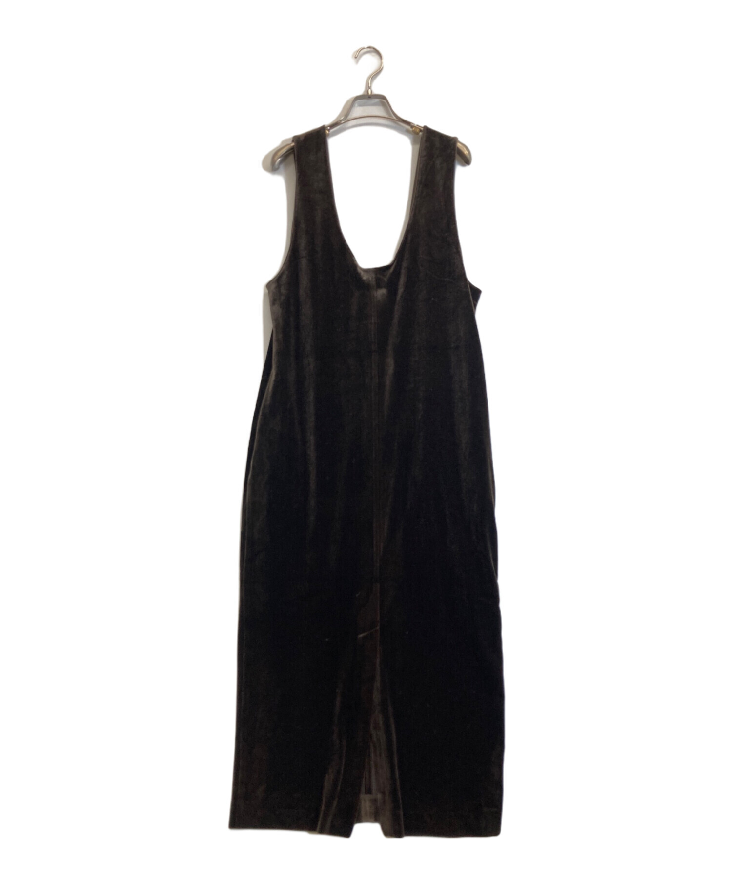 中古・古着通販】anuke (アンヌーク) Velour Uneck Onepiece ブラウン