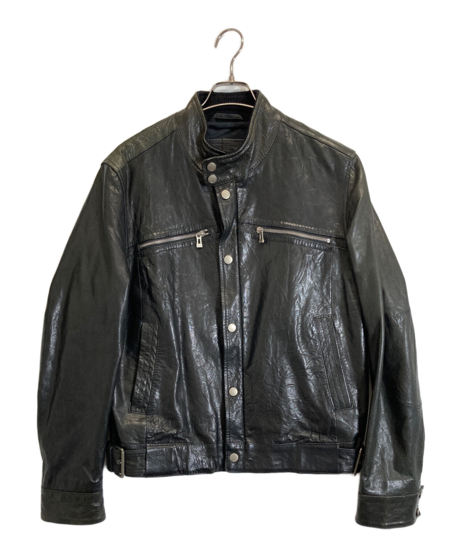 中古・古着通販】BOSS (ボス) レザージャケット ブラック サイズ:50 